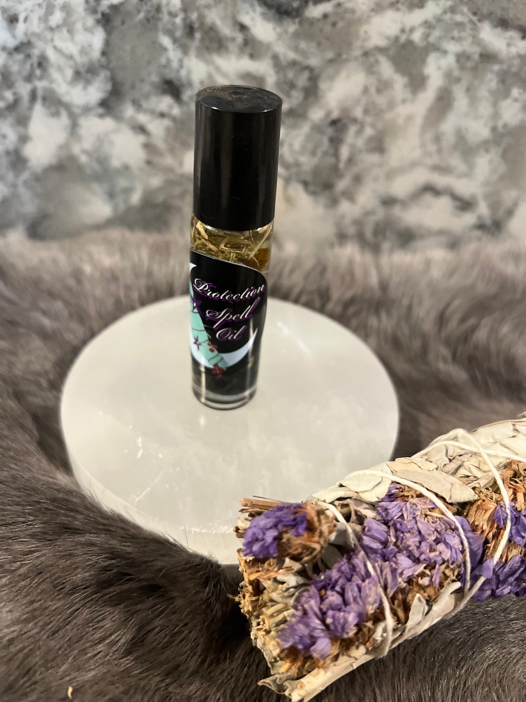 Organic Protection Spell Oil: Banish Negativity, Intention Anointing Oil