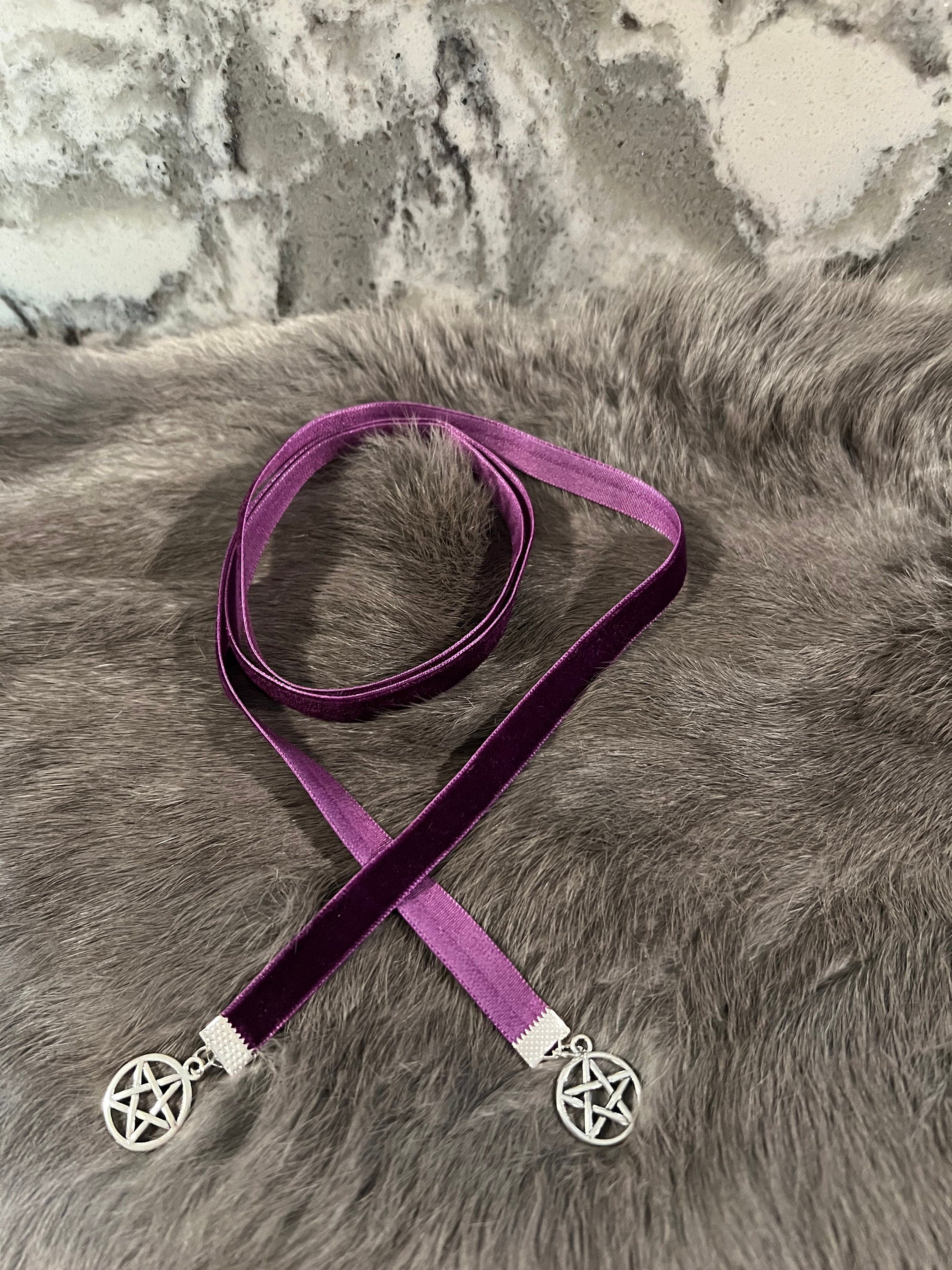 Velvet Handfasting Cord - Celtic Pagan Wedding Ribbon with Charms