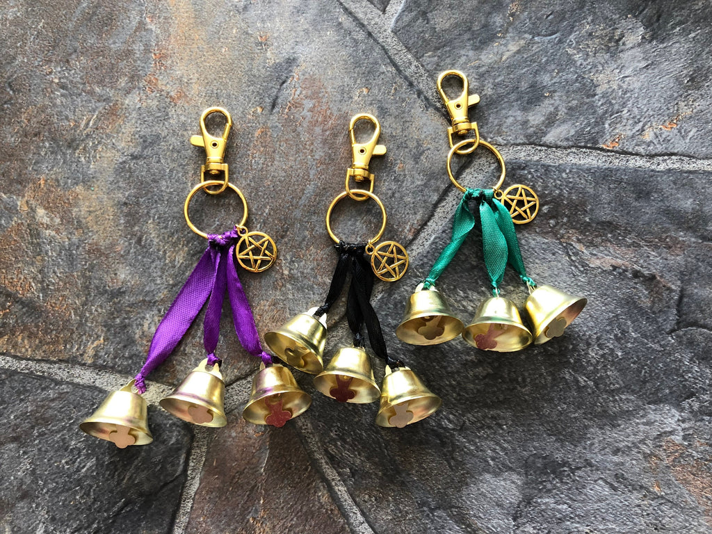 Mini Witch Bell Keychain: Spiritual Protection with Pentacle Charm