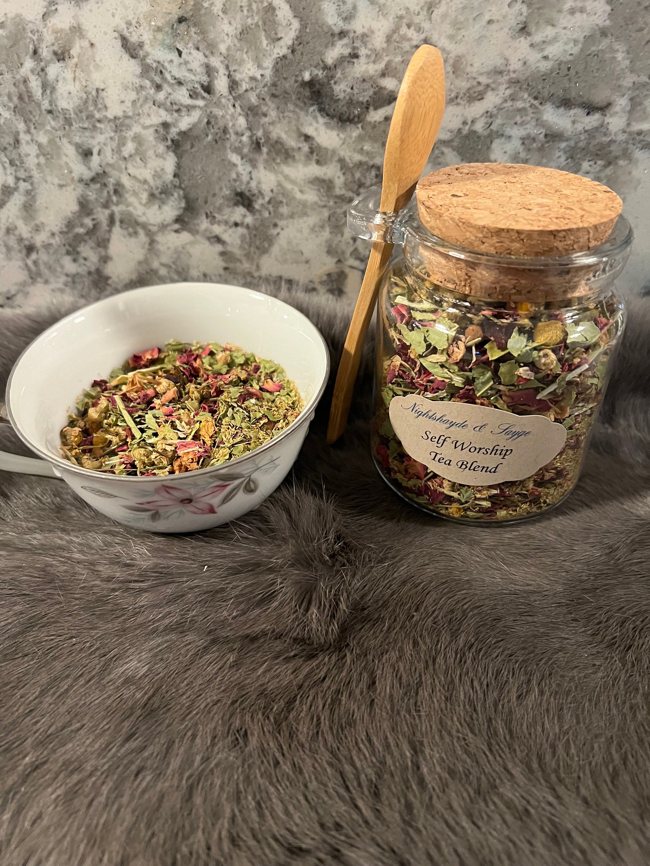 Self Love Herbal Tea: Organic Chamomile, Rose & Hibiscus (10oz Jar)