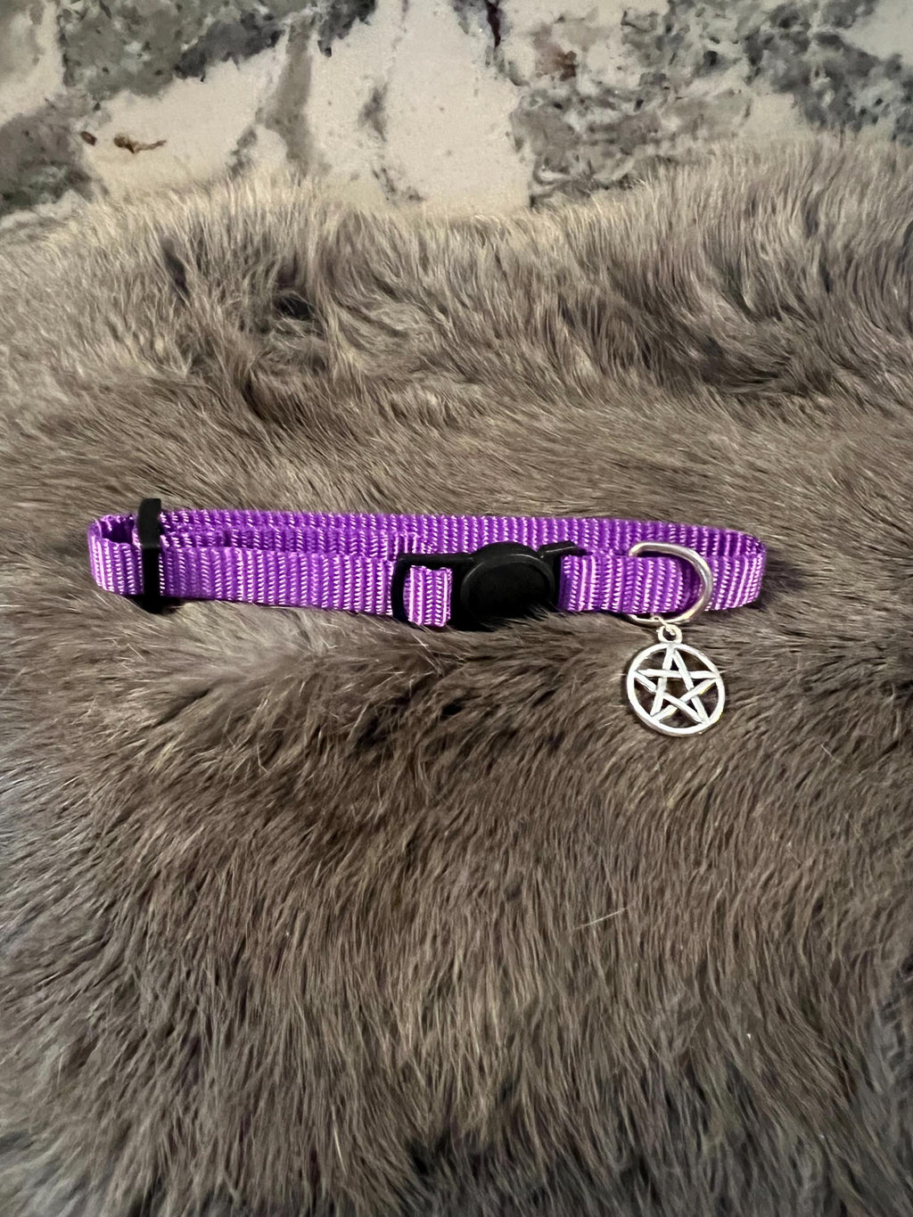 Blessed Pet Collar: Witchy Familiar Protection Collar with Pentacle Charm