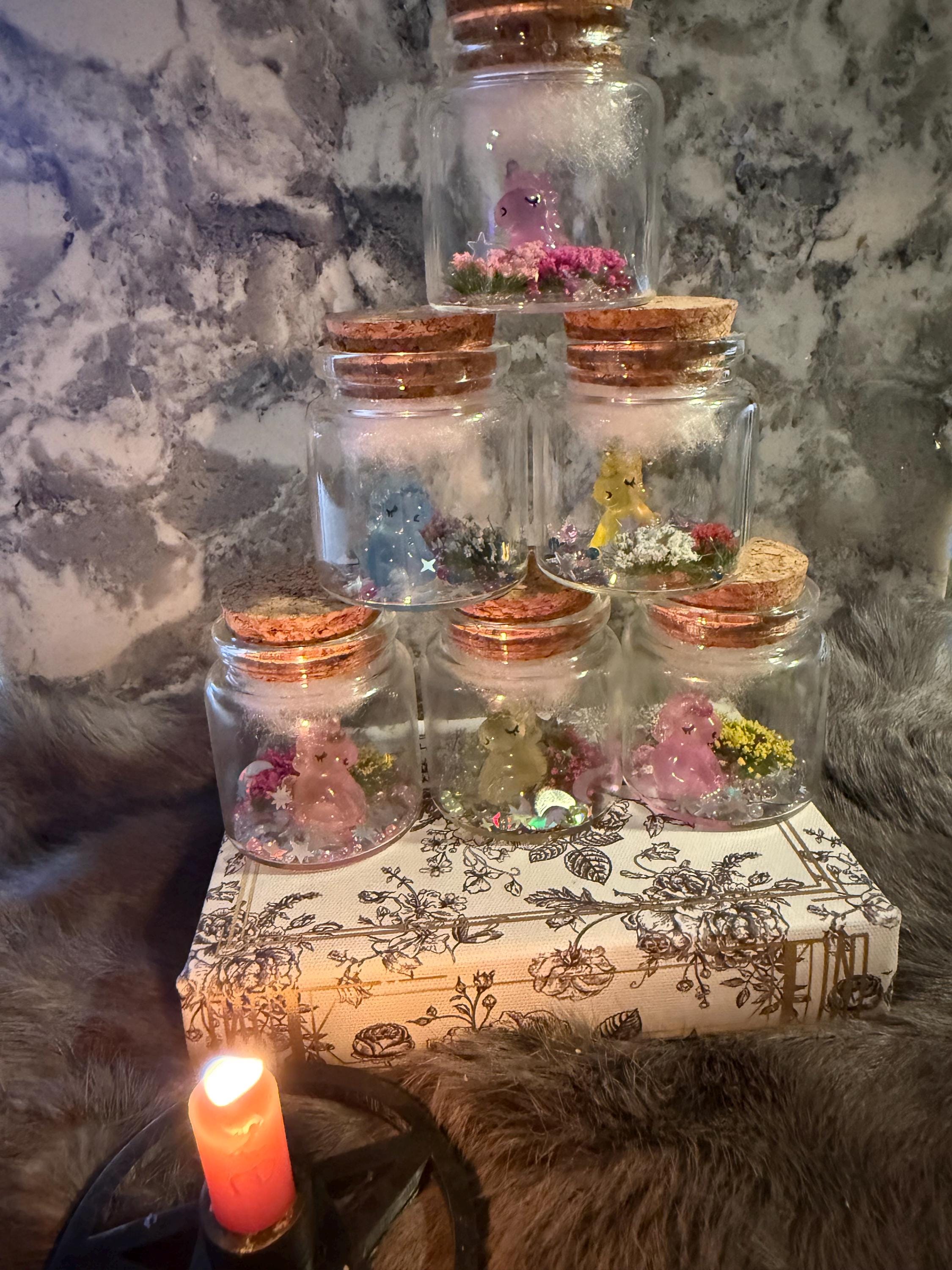 Glow in the Dark Pet Unicorn in a Jar: Witchy Magical Decor