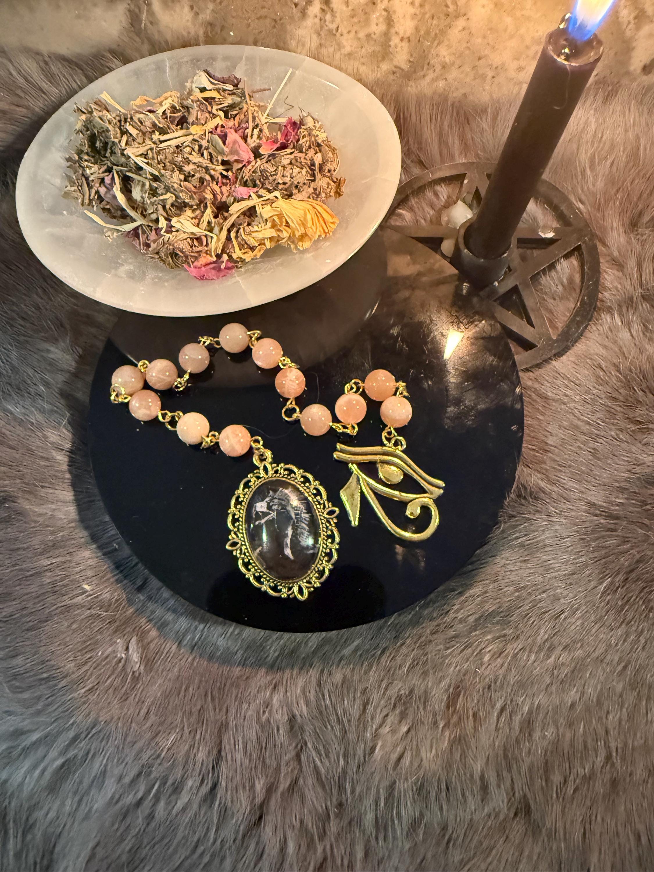 Sunstone Rah Prayer Beads: Egyptian Deity Rosary
