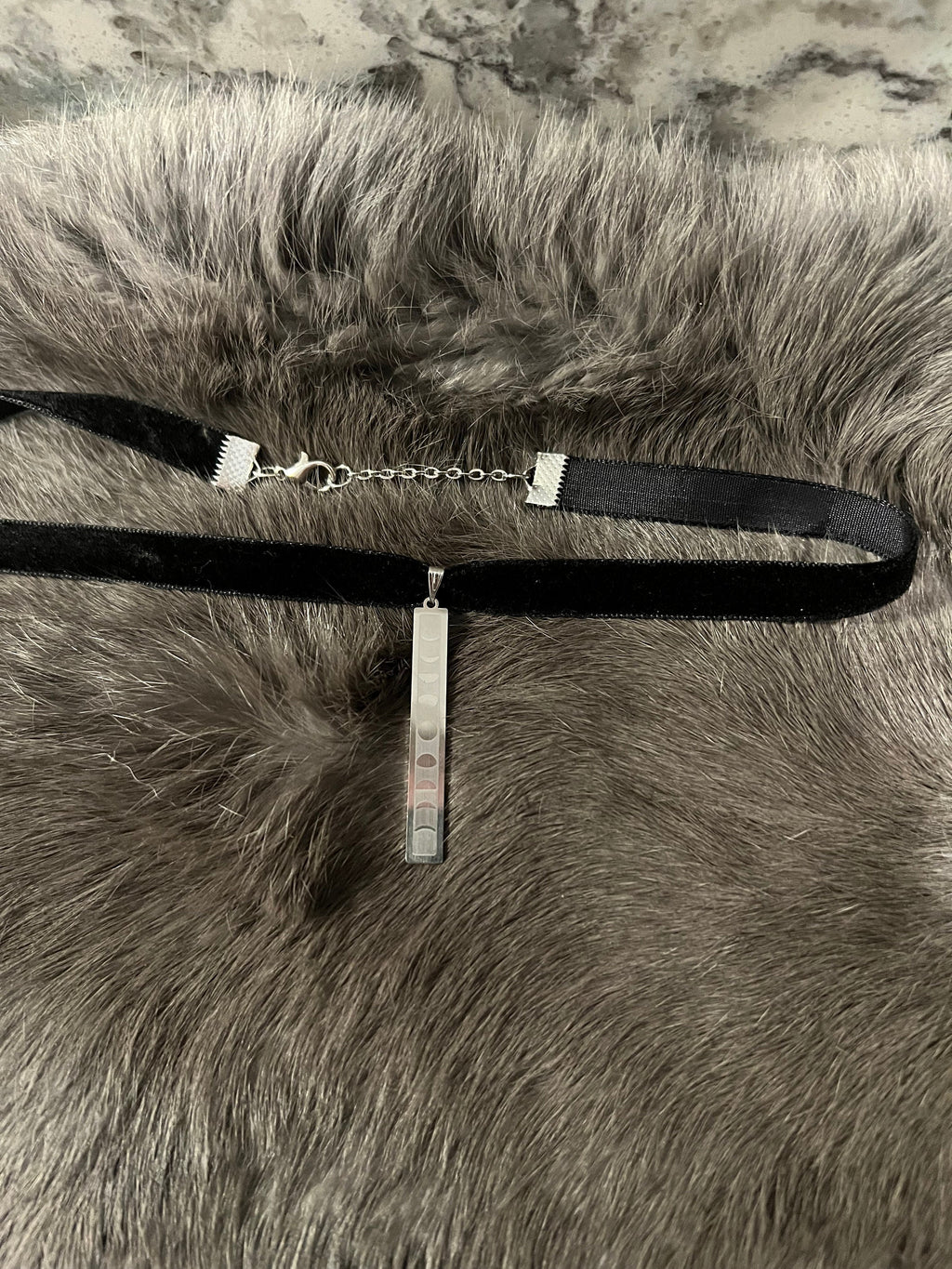 Moon Phases Pendant: Witchy Velvet Choker Necklace