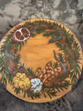 Hades Altar Table – Hand-Painted Wood Dais for Rituals