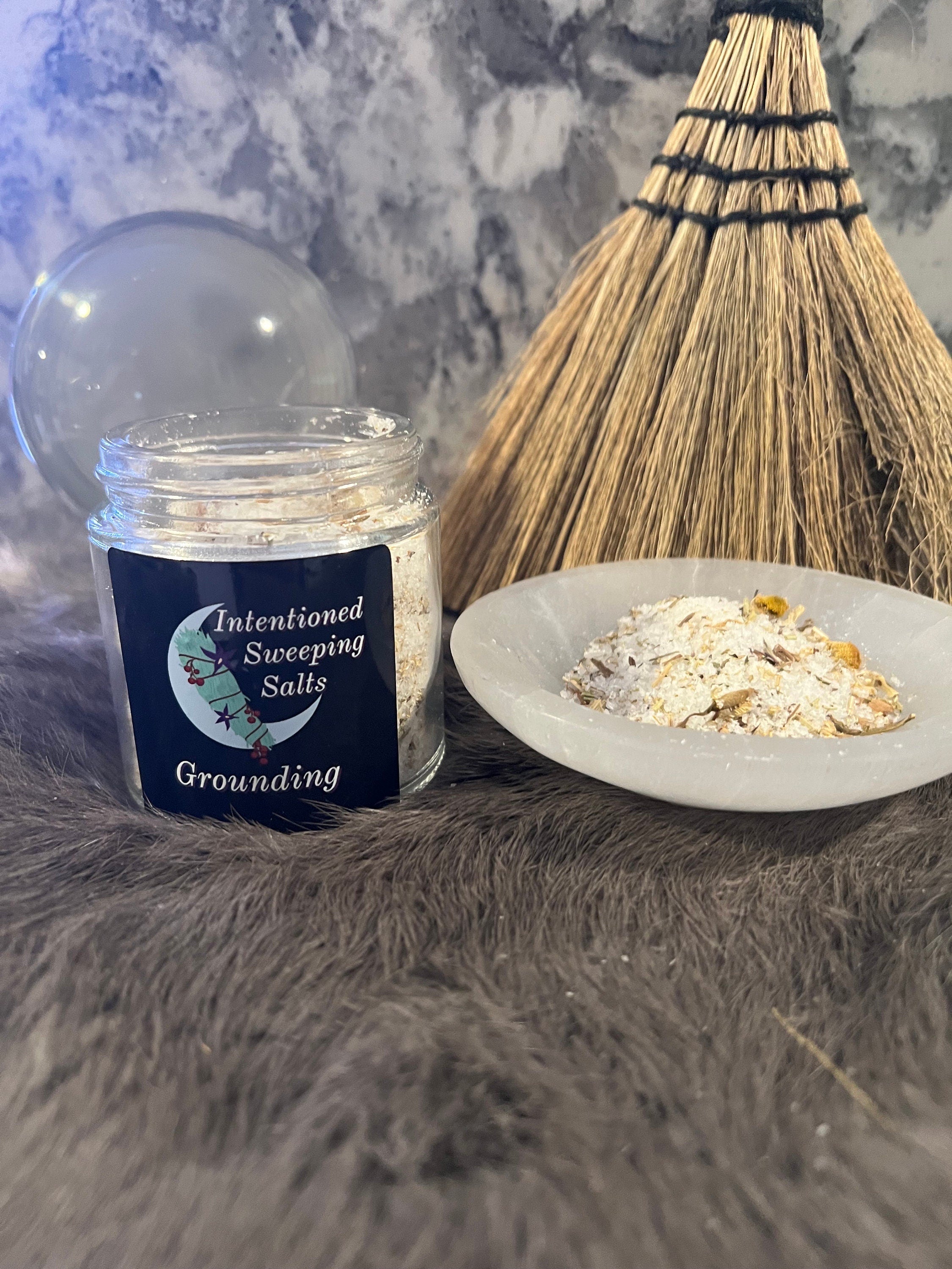 Herbal Sweeping Salts: Cleansing Ritual, Grounding, Witchy Home - 4oz