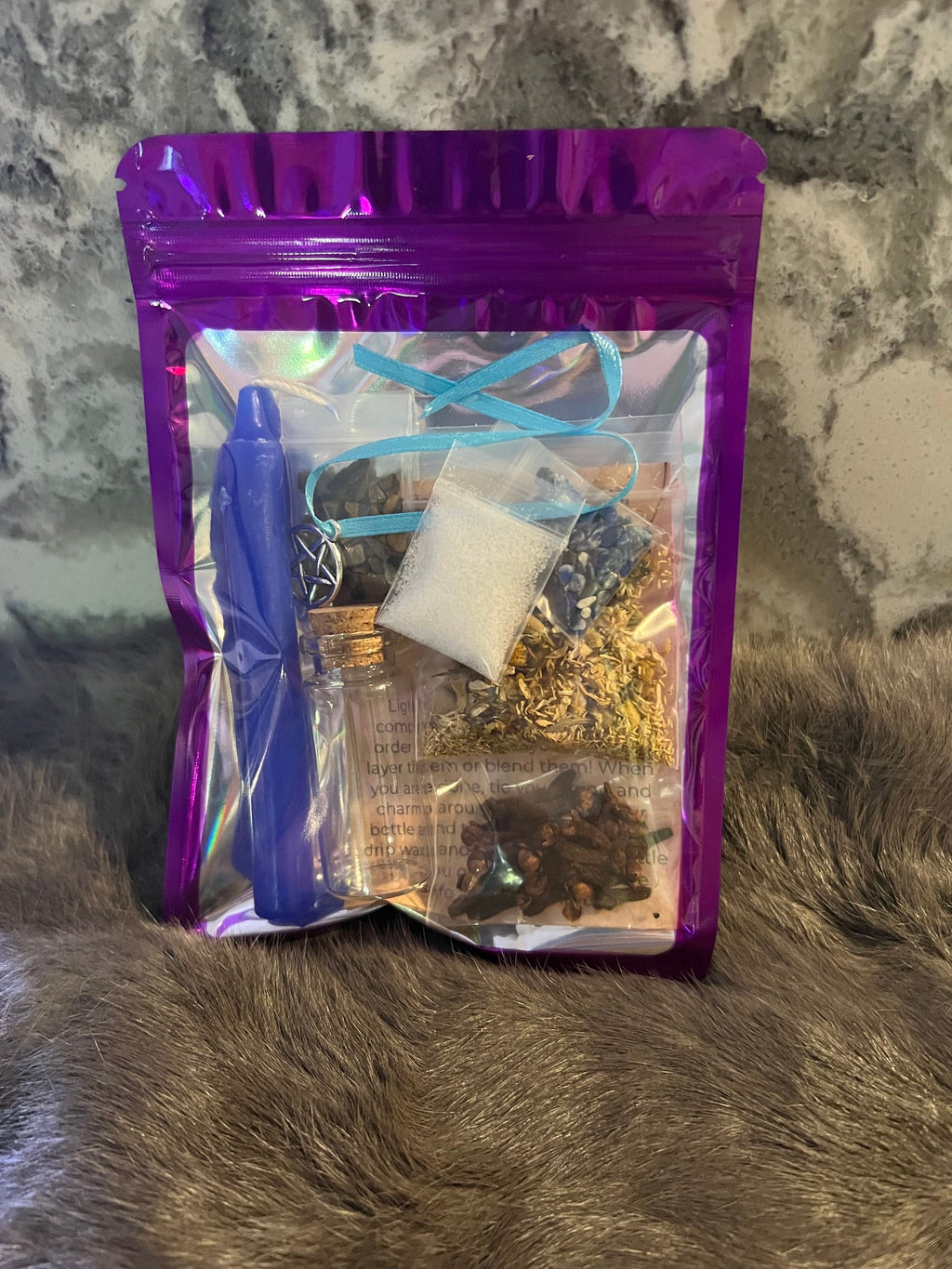 DIY Health Spell Jar Kit: Gemstones, Herbs, Candle & Charm