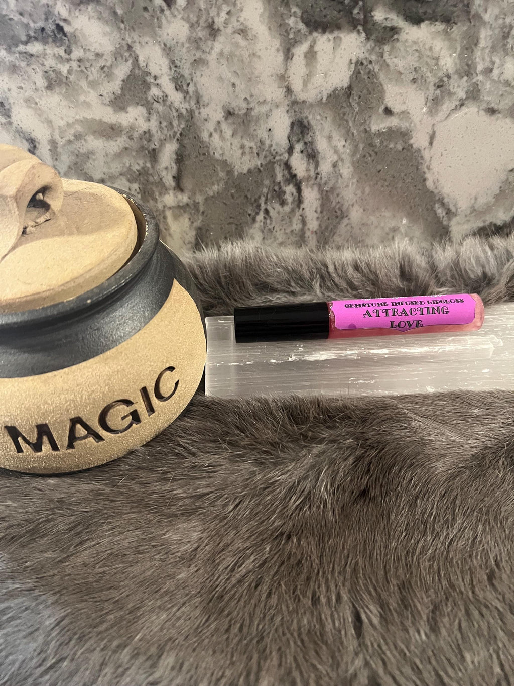 Gemstone Infused Lip Gloss: Vegan Crystal Healing, Attracting Love