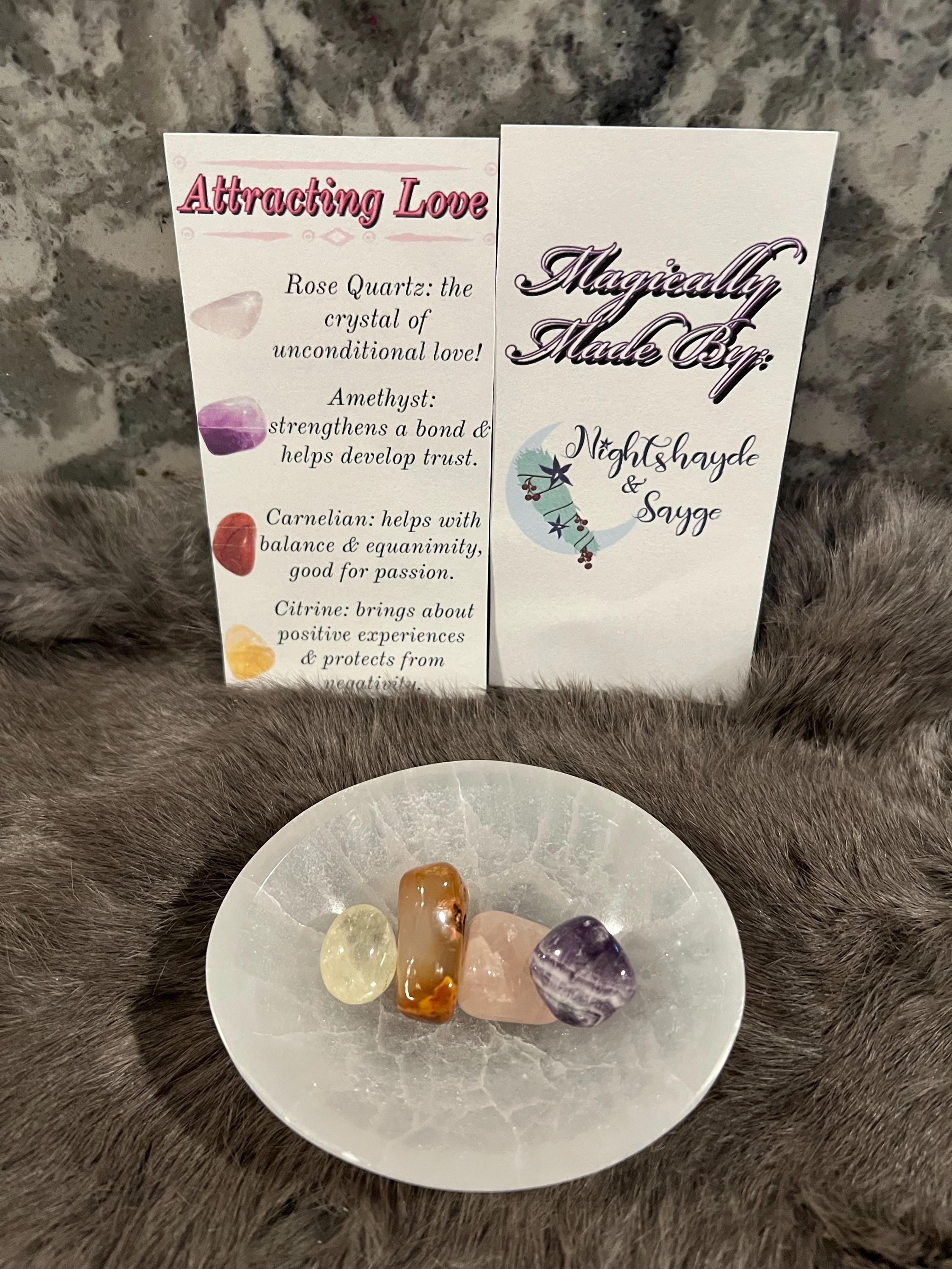 Attract Love Gemstone Kit: Rose Quartz, Amethyst, Citrine & Carnelian