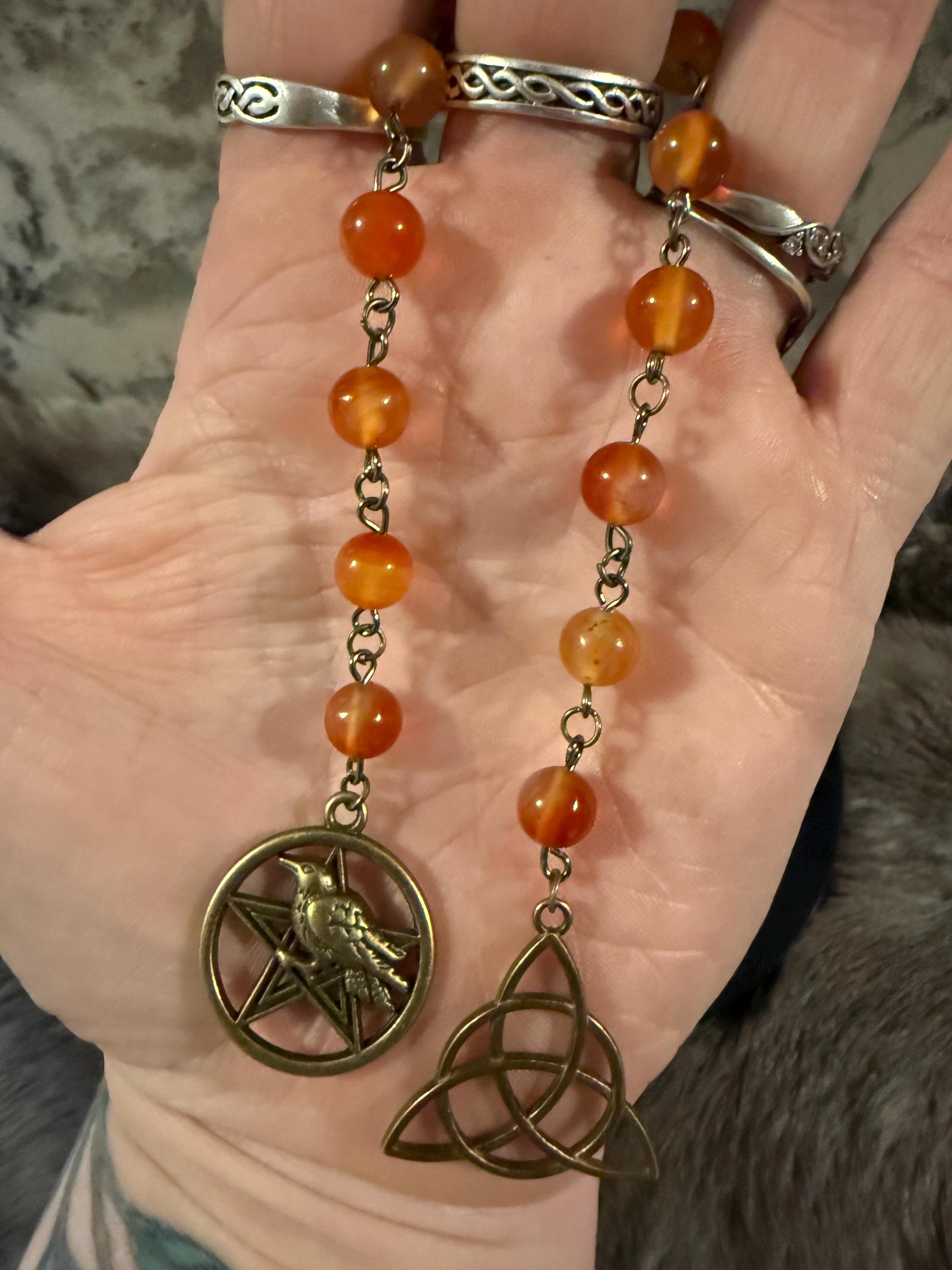 The Morrigan Diety Prayer Beads: Simple One Of A Kind Diety Prayer Bead Set