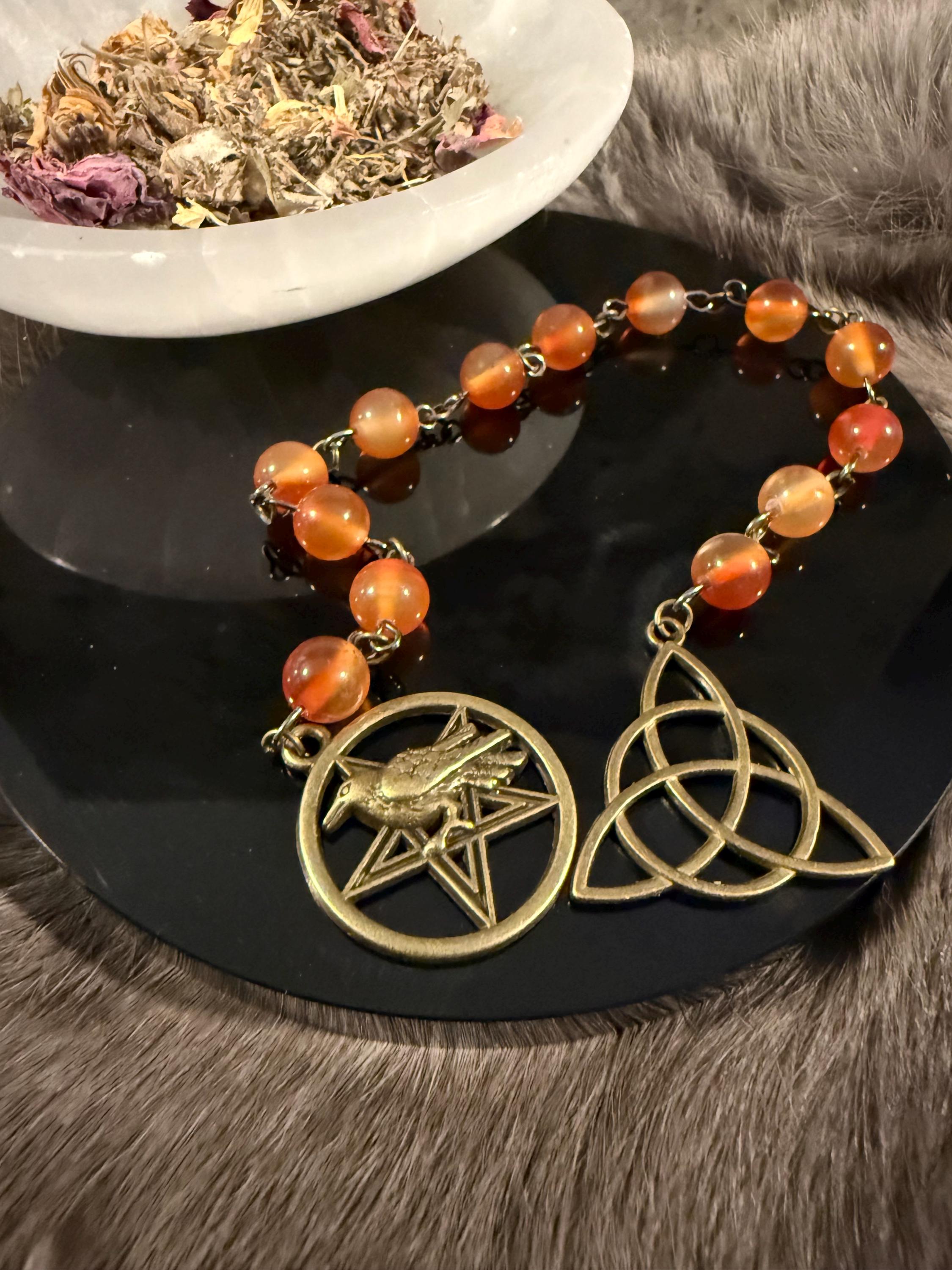 The Morrigan Diety Prayer Beads: Simple One Of A Kind Diety Prayer Bead Set