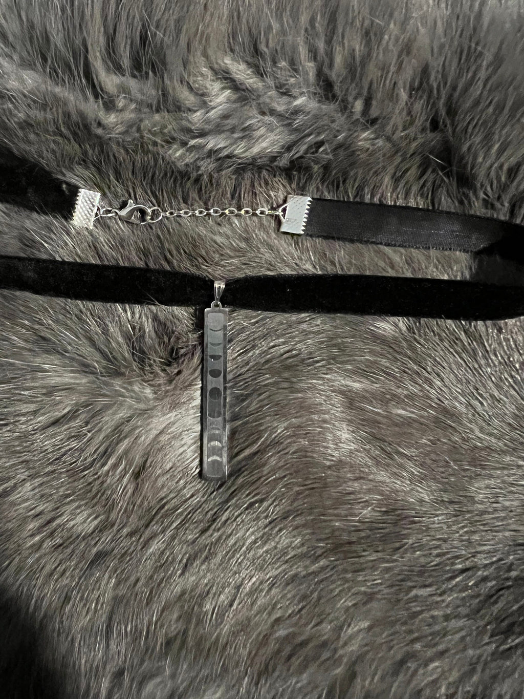 Moon Phases Pendant: Witchy Velvet Choker Necklace