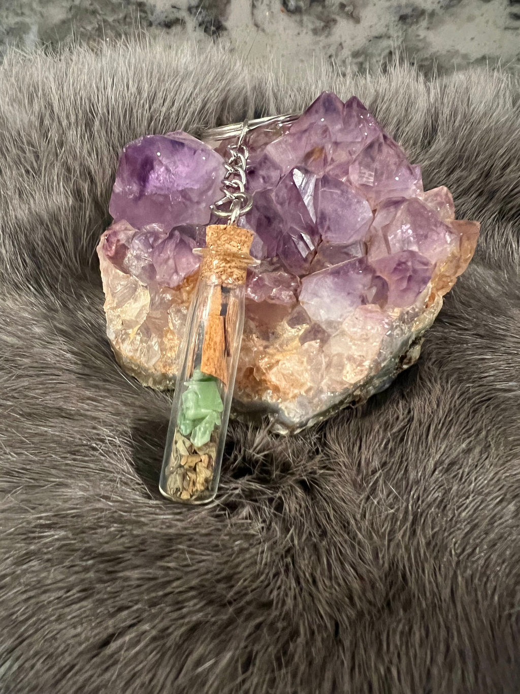 Handcrafted Spell Jar Keychain: Intention Bottle Charm