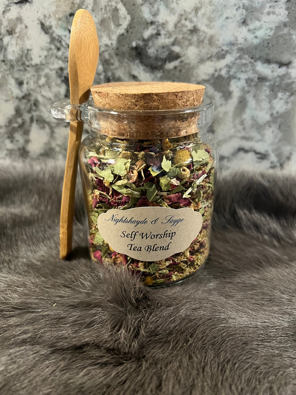 Self Love Herbal Tea: Organic Chamomile, Rose & Hibiscus (10oz Jar)