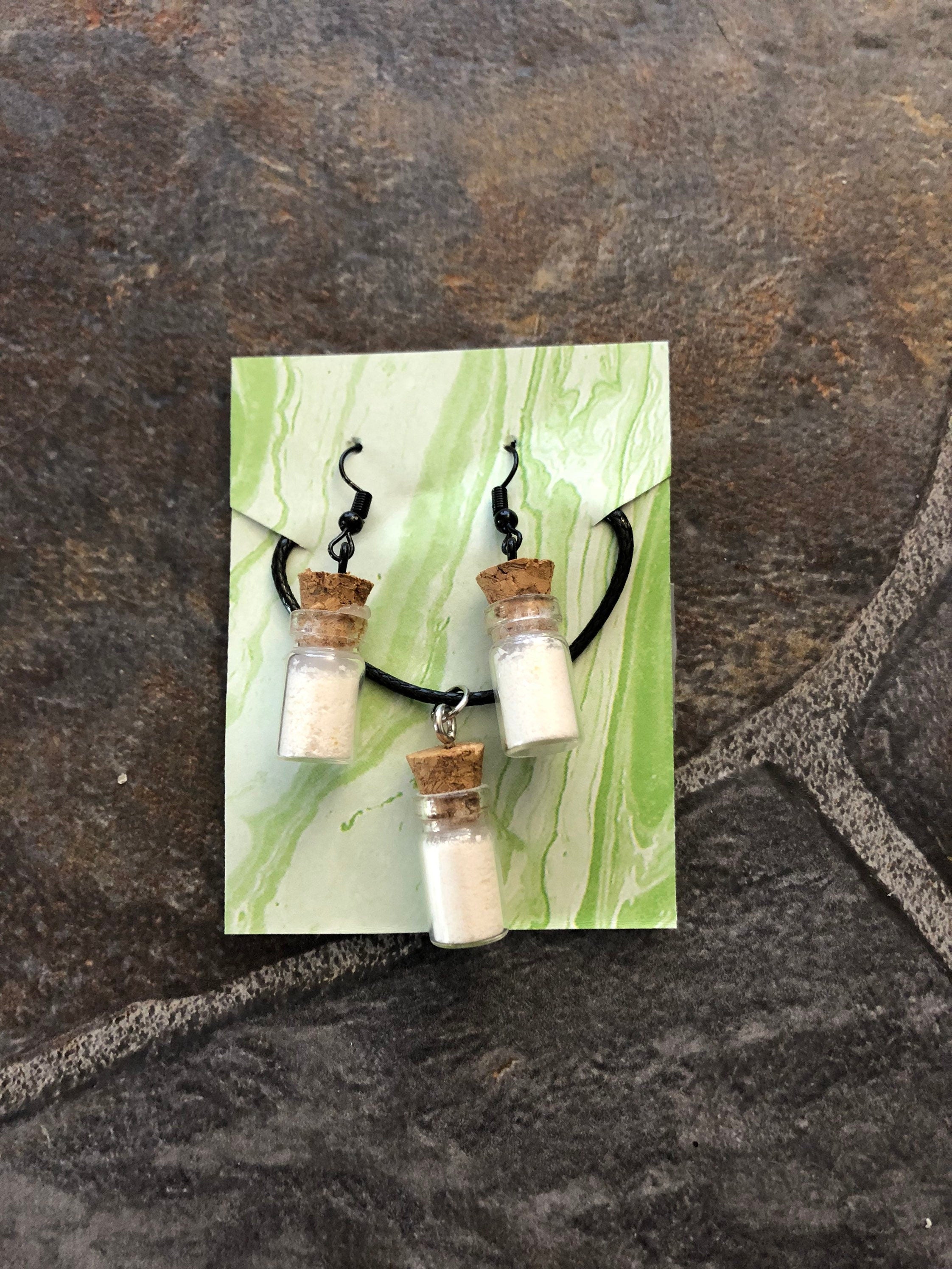 Cascarilla Powder Charm Earrings: Magical Protection Jewelry