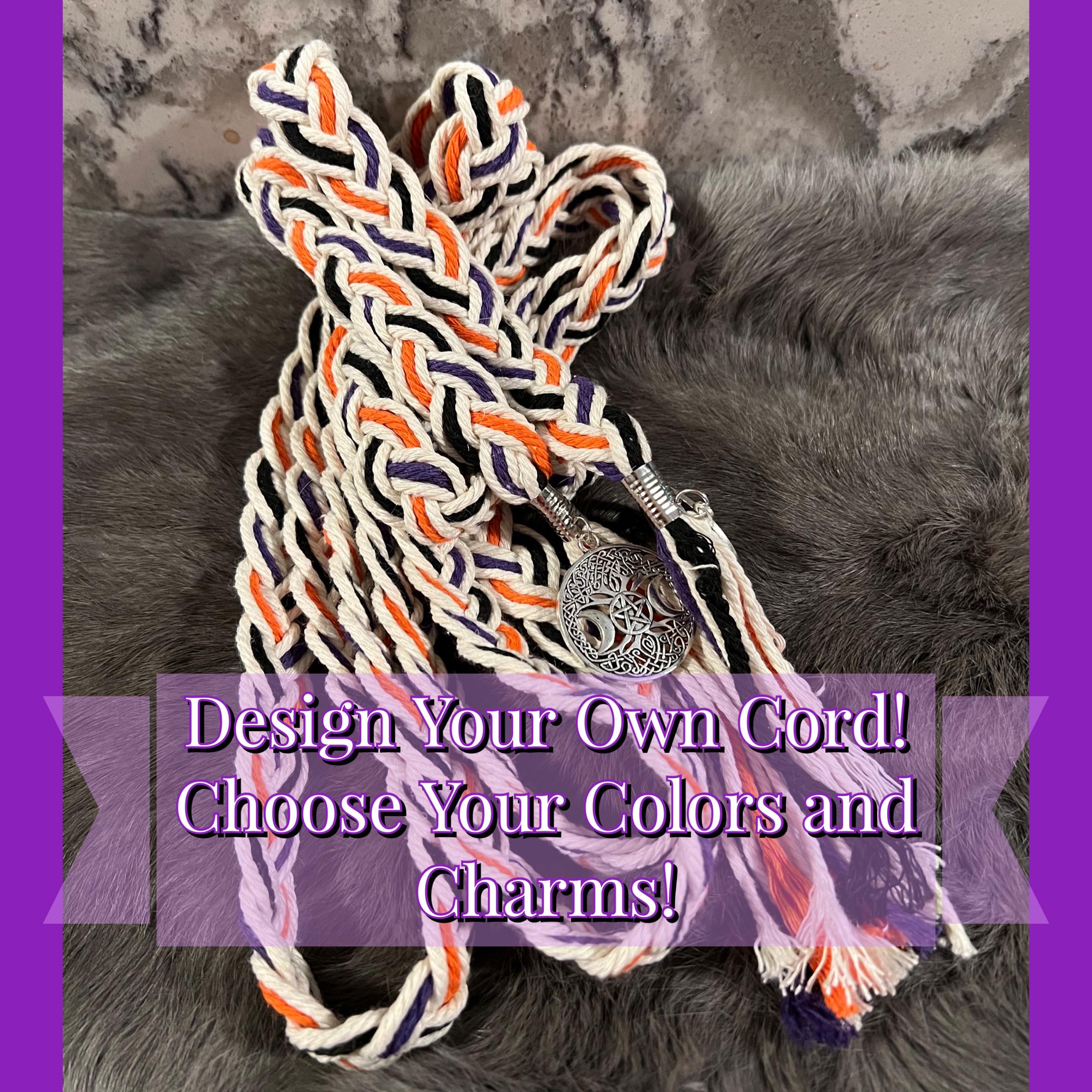 Custom Handfasting Cord – Celtic Wedding Triple Braid with Charms