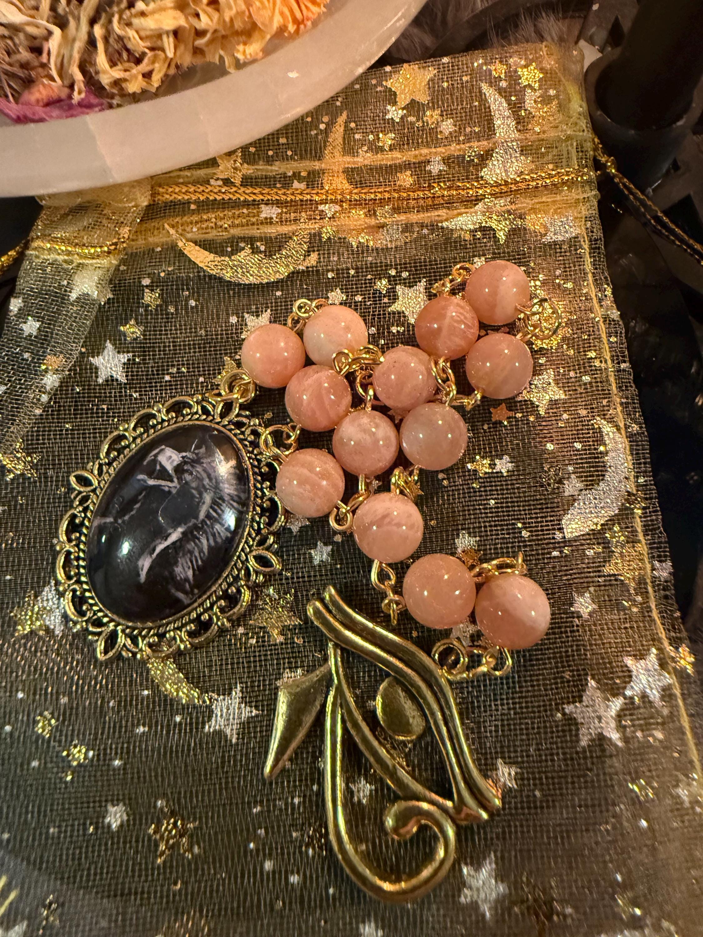 Sunstone Rah Prayer Beads: Egyptian Deity Rosary