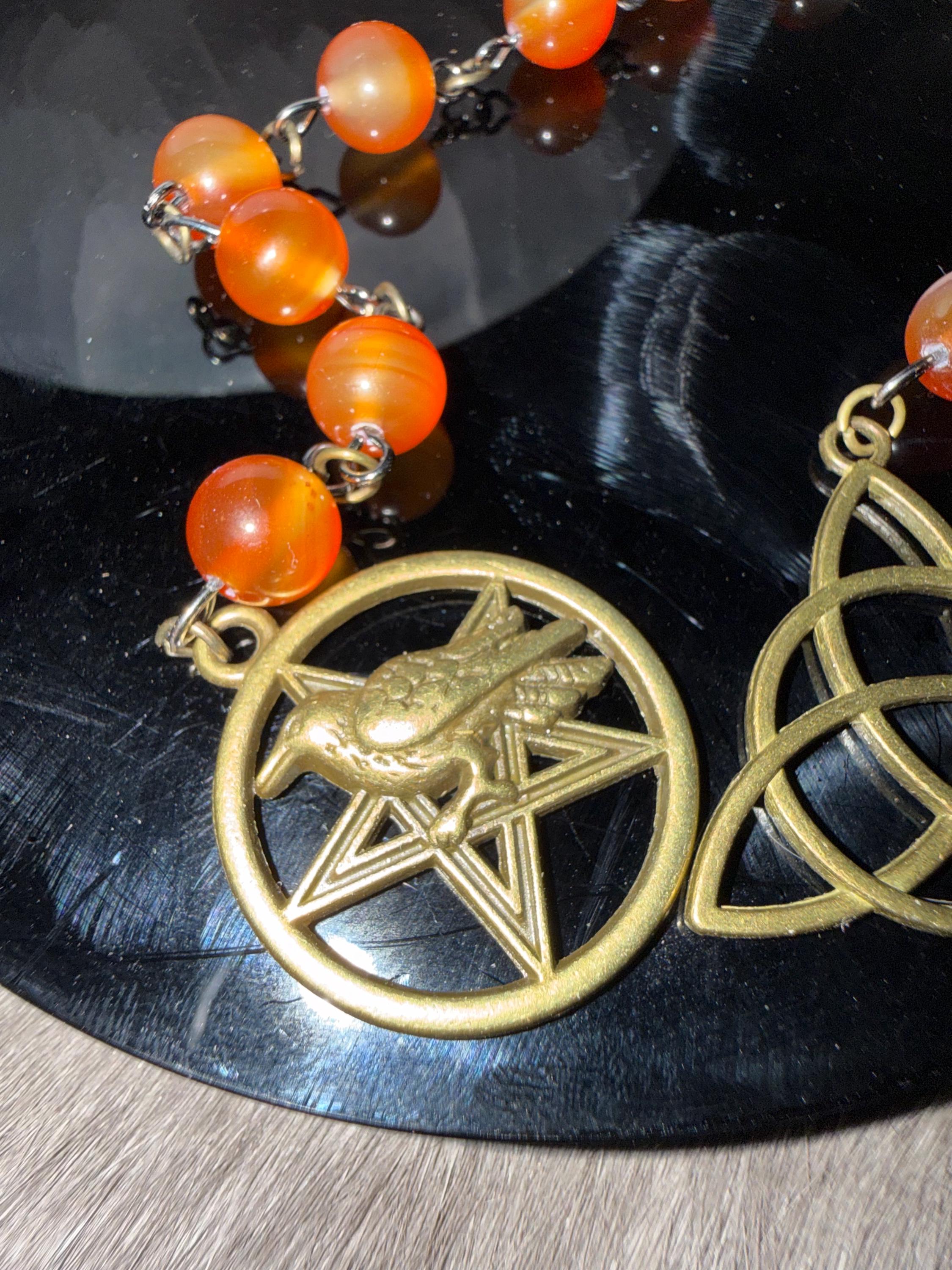 The Morrigan Diety Prayer Beads: Simple One Of A Kind Diety Prayer Bead Set