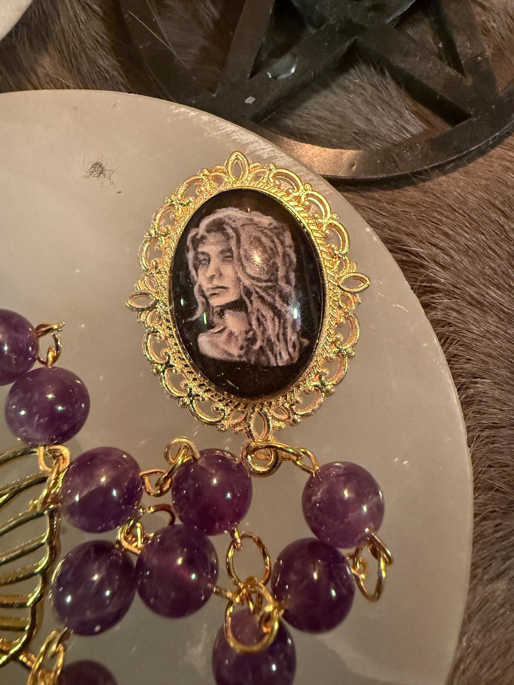 Persephone Prayer Beads: Amethyst Deity Set with Butterfly