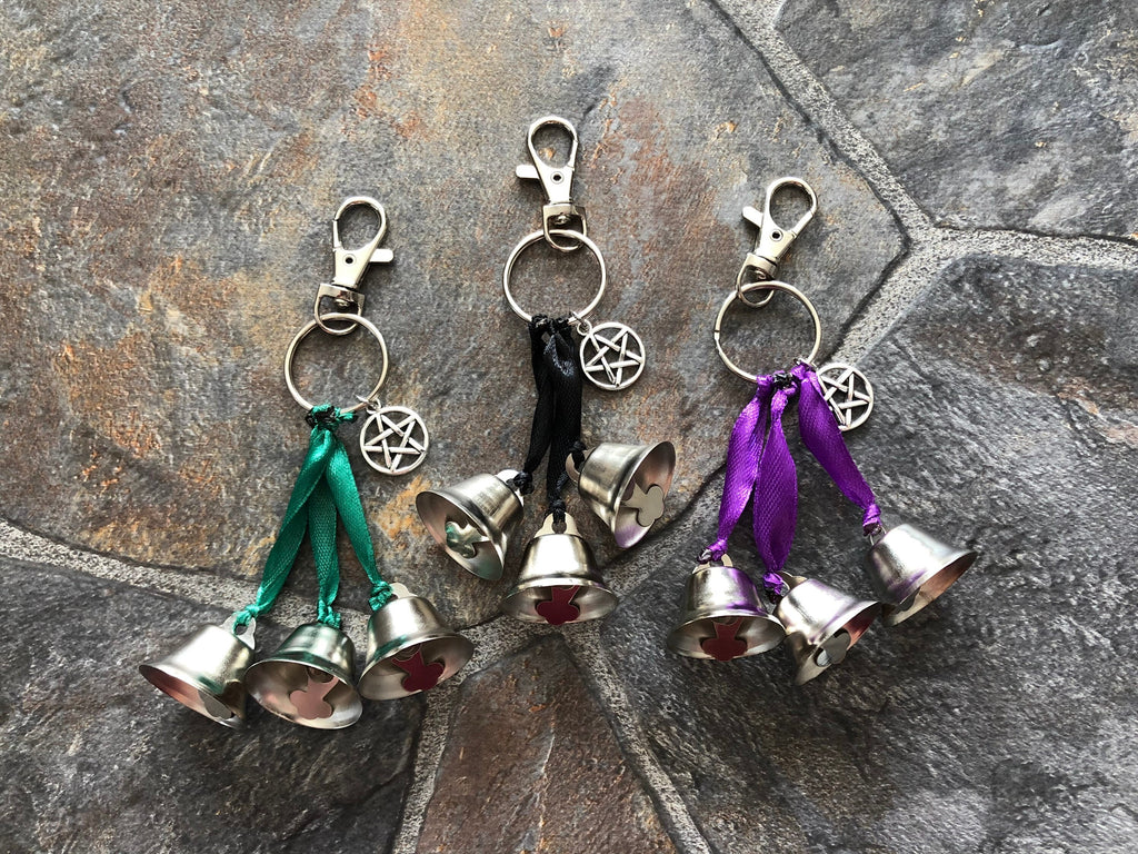 Mini Witch Bell Keychain: Spiritual Protection with Pentacle Charm