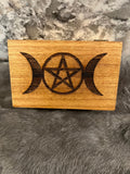 Etched Wood Tarot Card Box: Altar Box, Witchy Decor