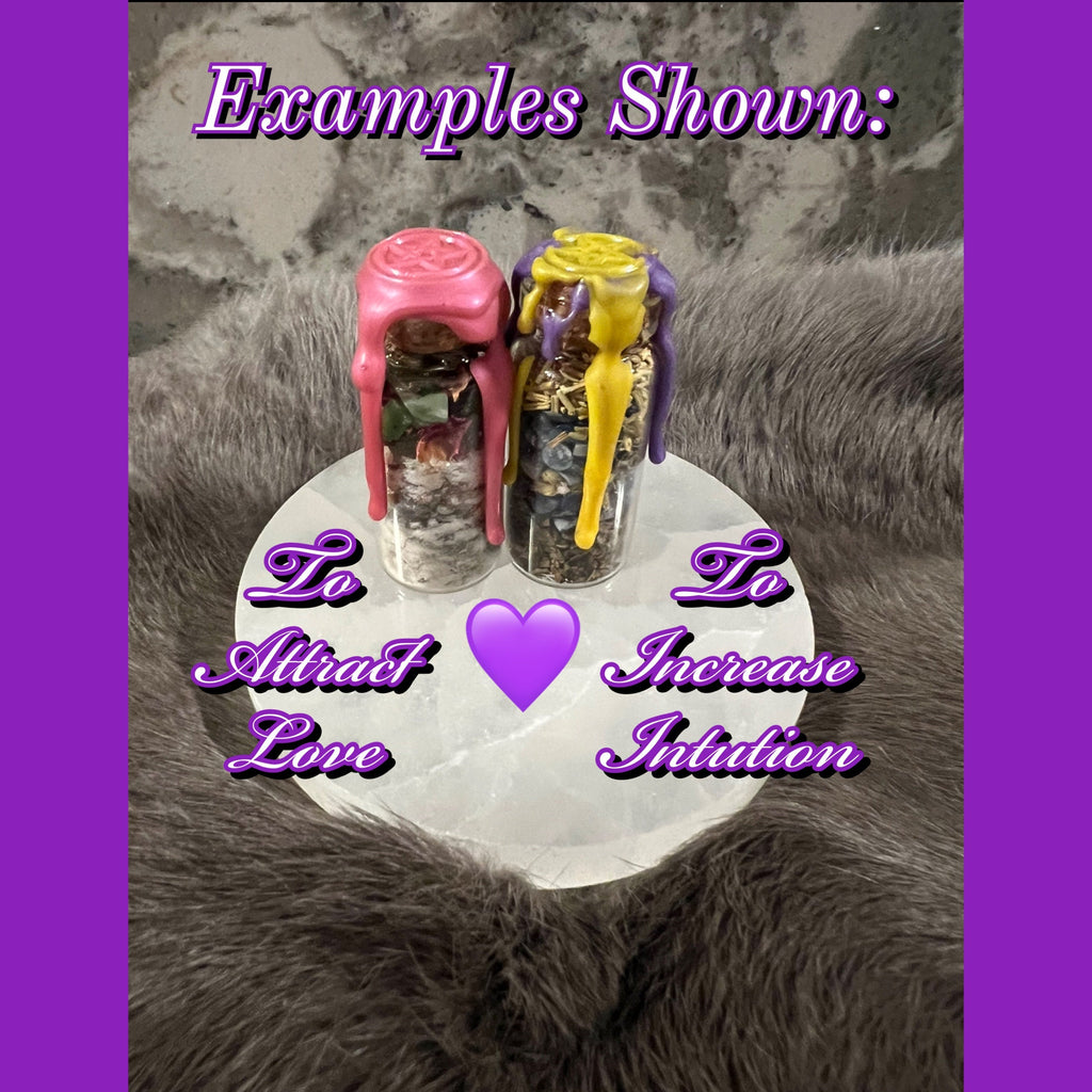 Personalized Intention Spell Jar: Manifestation Charm Bottle