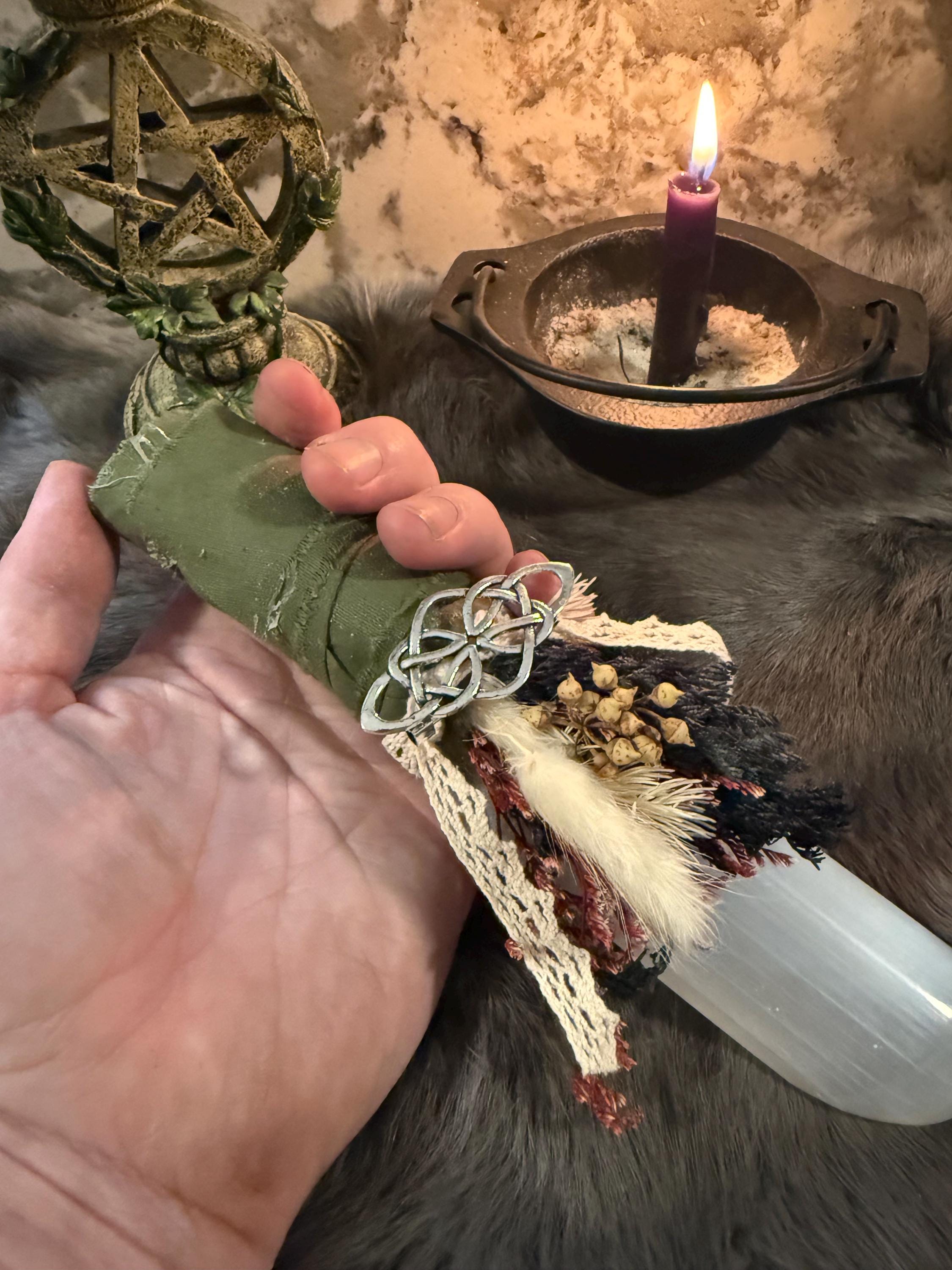 One of a Kind Selenite Altar Athame