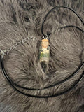 Bone Vial Necklace: Moss & Tiny Bones, Witchy Goblincore Jewelry