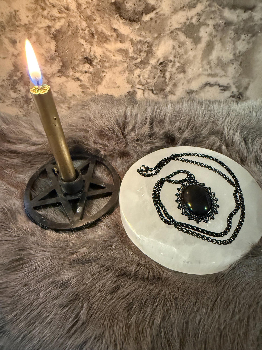 Scrying Mirror: Handcrafted Miniature Pendant Necklace