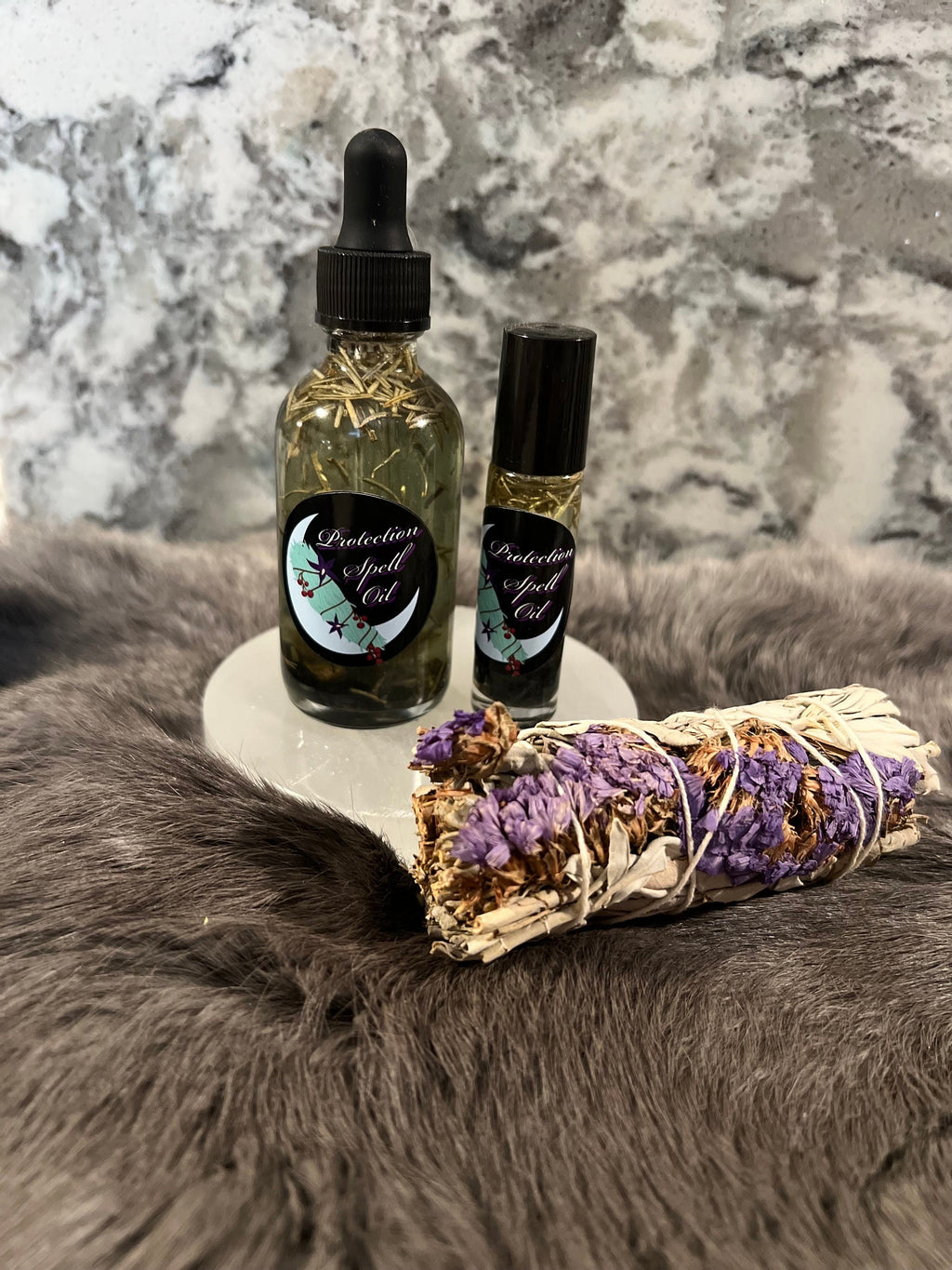 Organic Protection Spell Oil: Banish Negativity, Intention Anointing Oil
