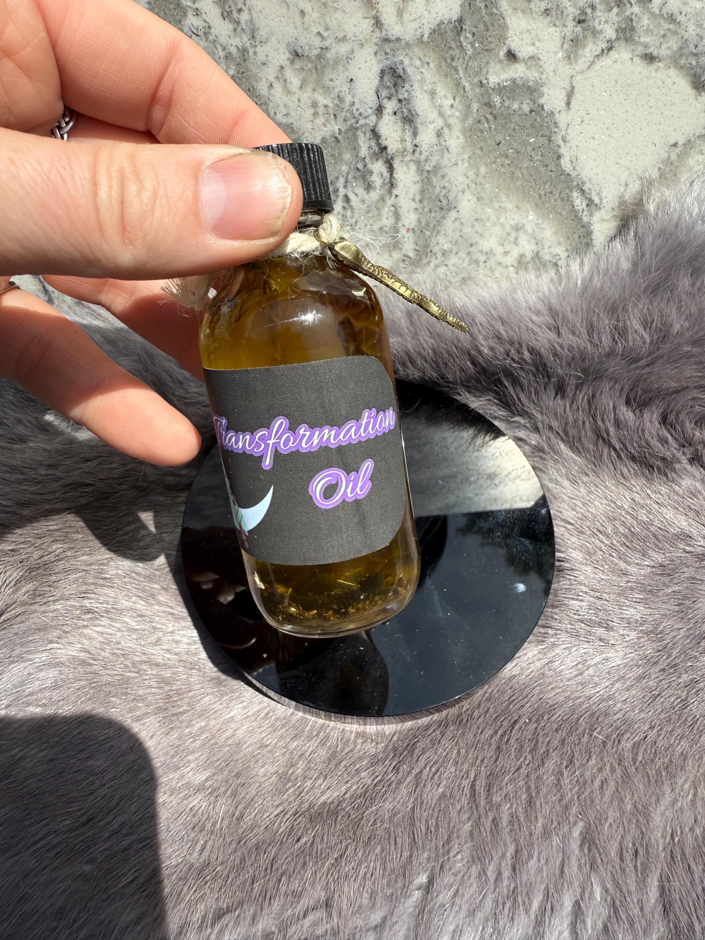 Transformation Spell Oil: Snakeskin, Mugwort & Obsidian - 2oz