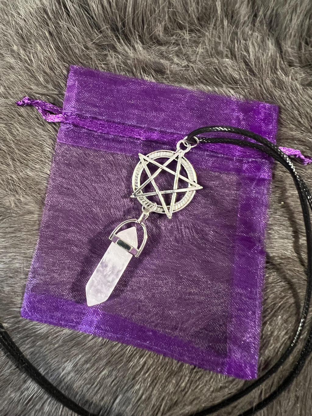 Quartz Pentacle Necklace: Witchy Pagan Jewelry