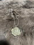 Labradorite Rose Pendant Necklace: Silver Chain, Gemstone Jewelry