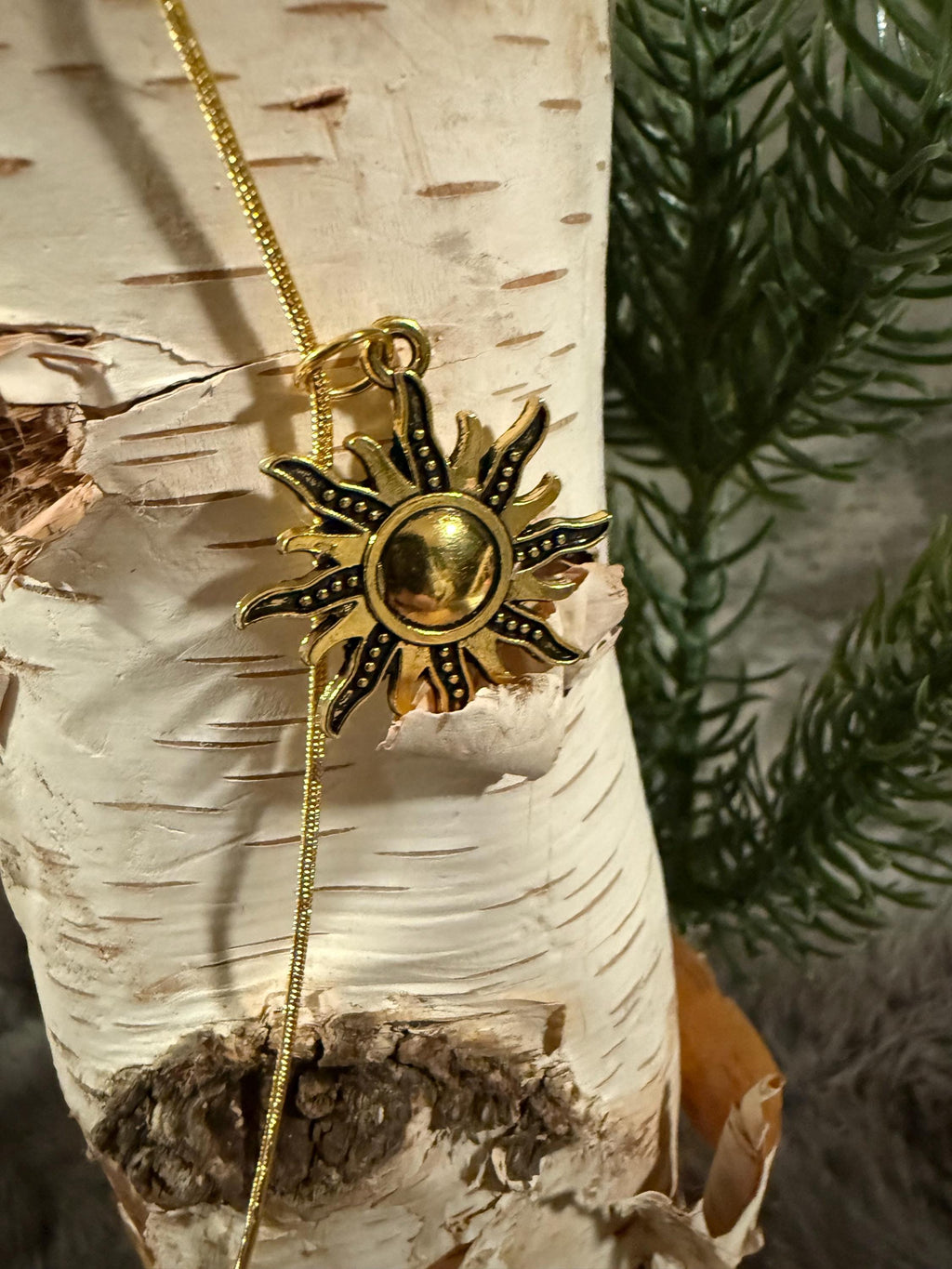 Golden Sun Yule Pendant Necklace