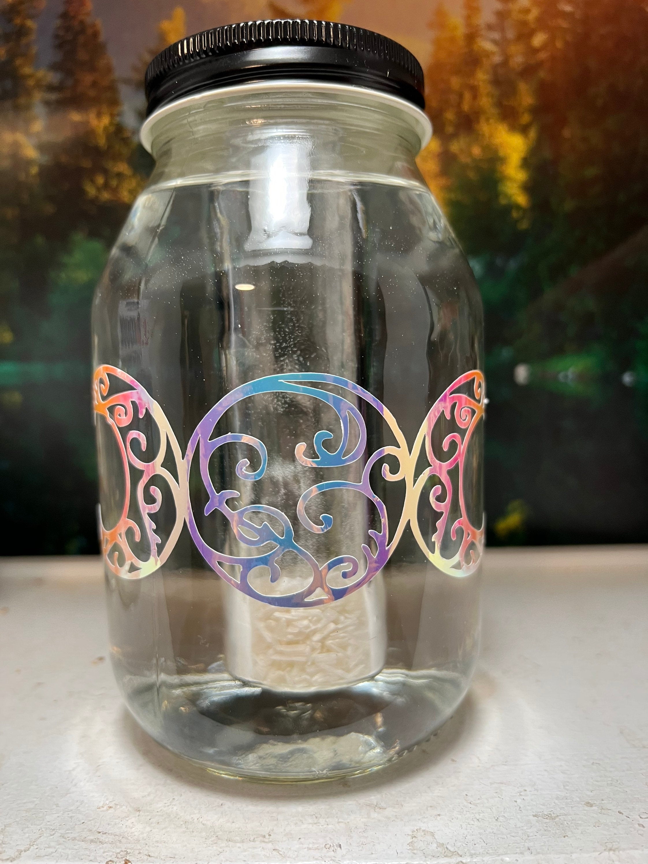 Moon Water Jar: Gemstone Infusion Vessel, Witchcraft Altar Decor