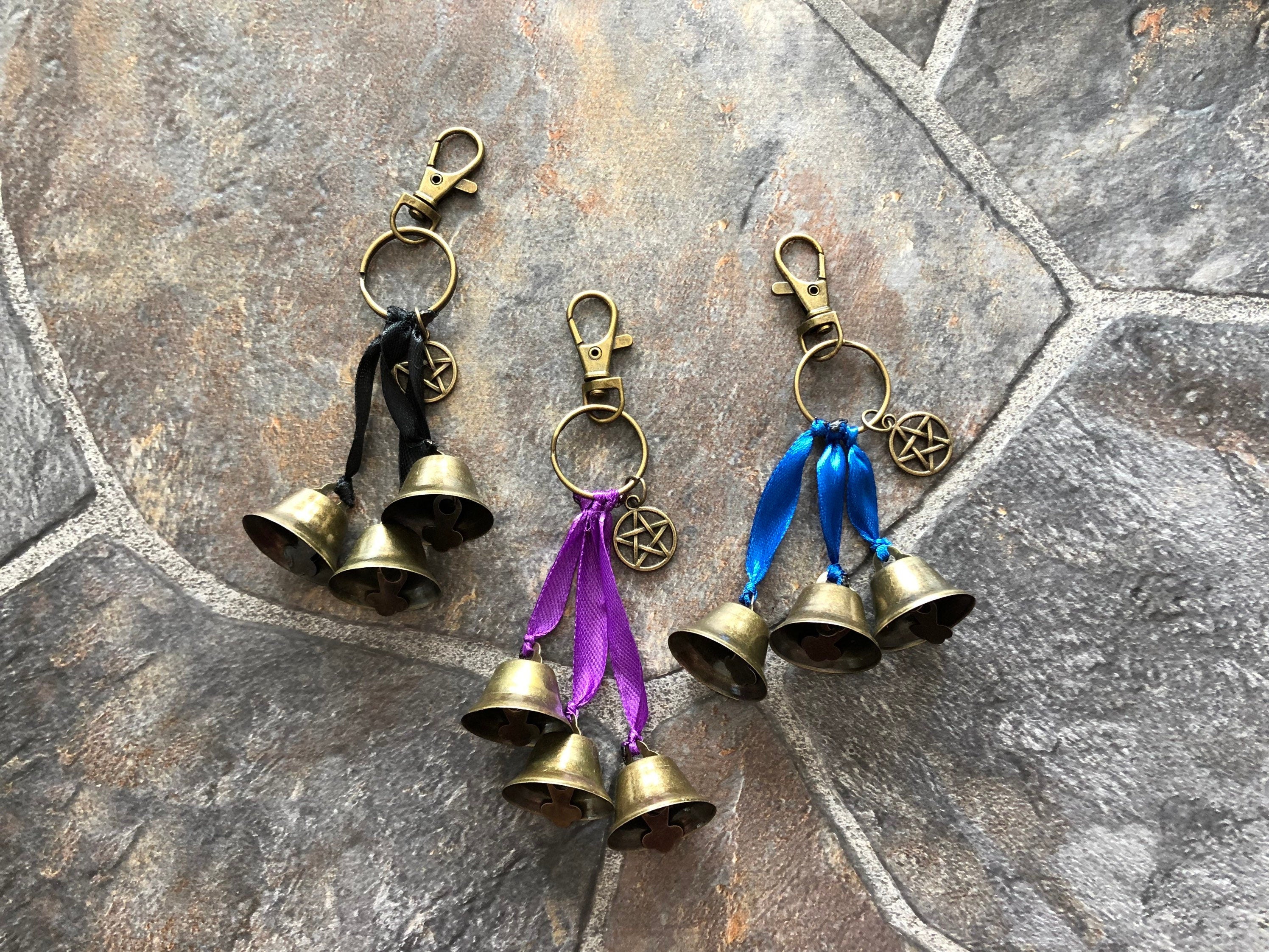 Mini Witch Bell Keychain: Spiritual Protection with Pentacle Charm
