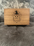 Etched Wood Tarot Card Box: Altar Box, Witchy Decor (6x3.8 in)