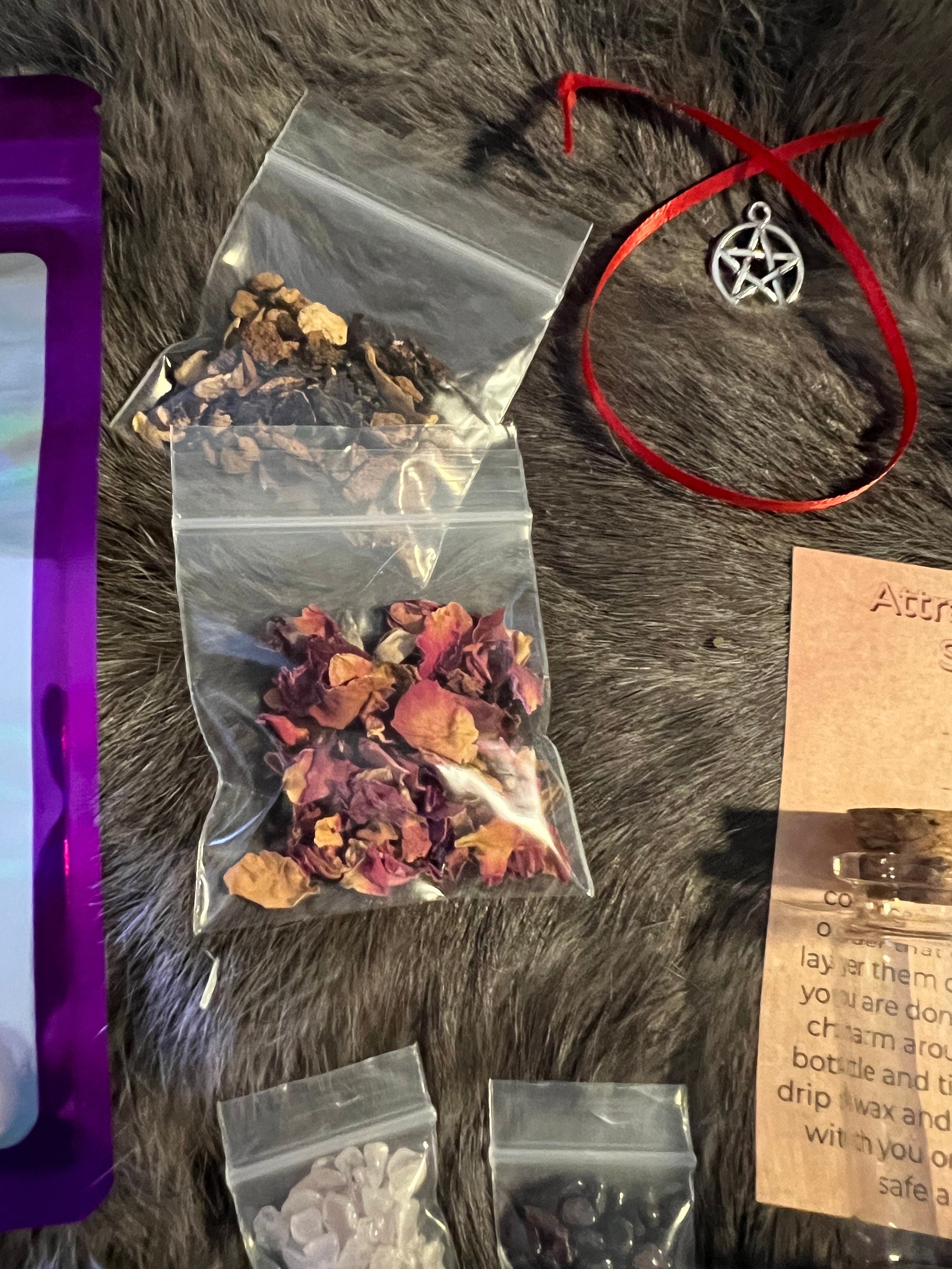DIY Love Spell Jar Kit: Rose Quartz, Herbs, Candle & Charm