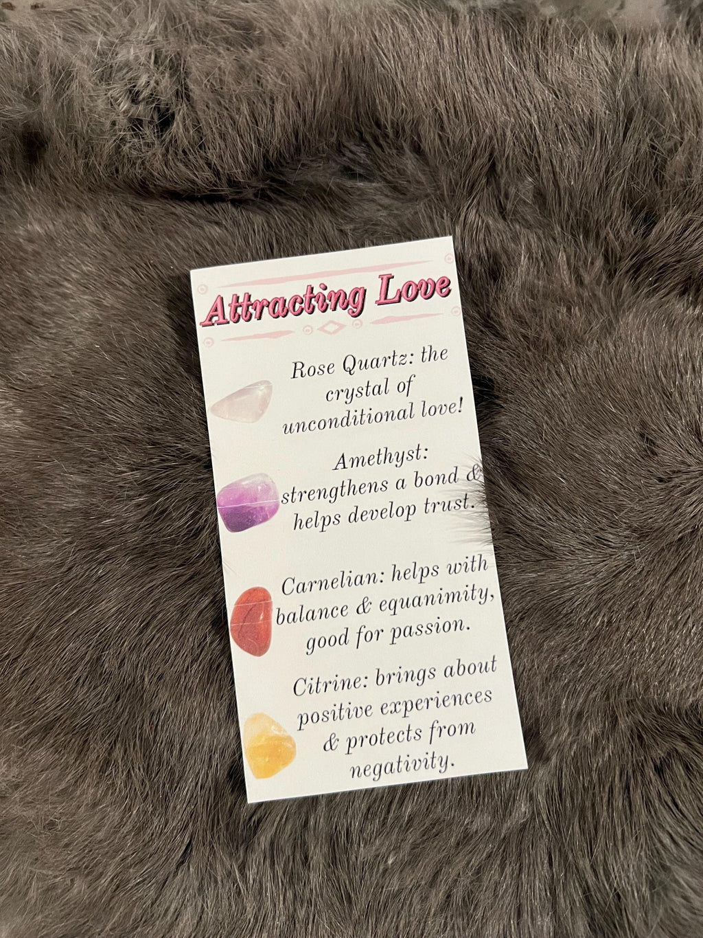 Attract Love Gemstone Kit: Rose Quartz, Amethyst, Citrine & Carnelian