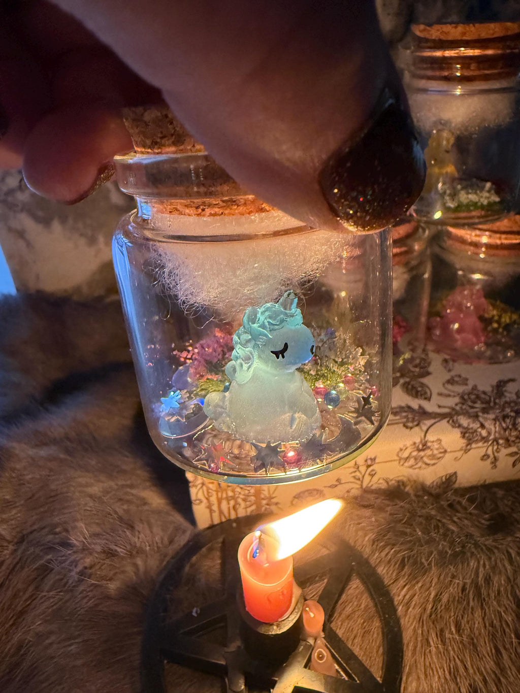 Glow in the Dark Pet Unicorn in a Jar: Witchy Magical Decor