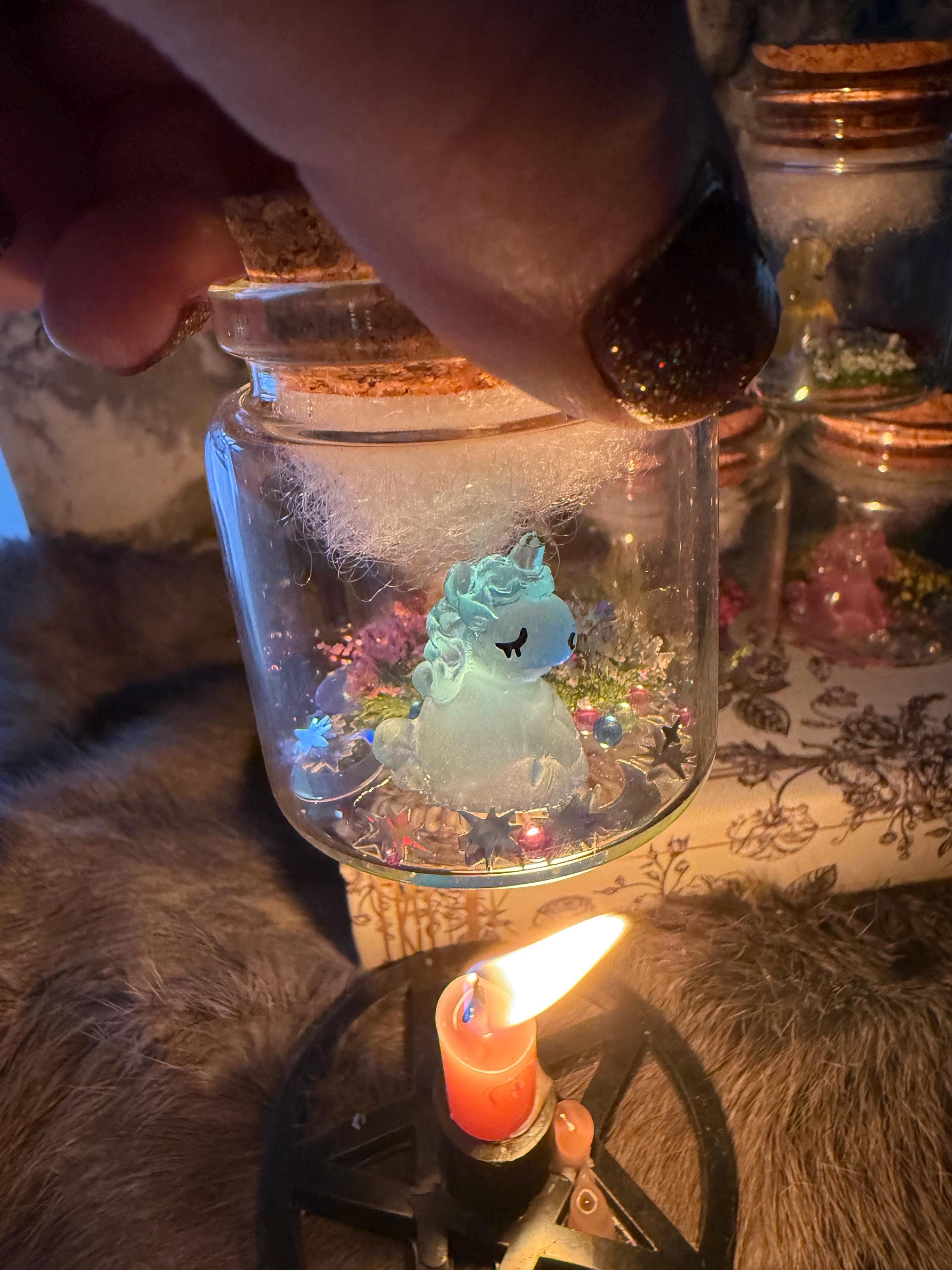 Glow in the Dark Pet Unicorn in a Jar: Witchy Magical Decor