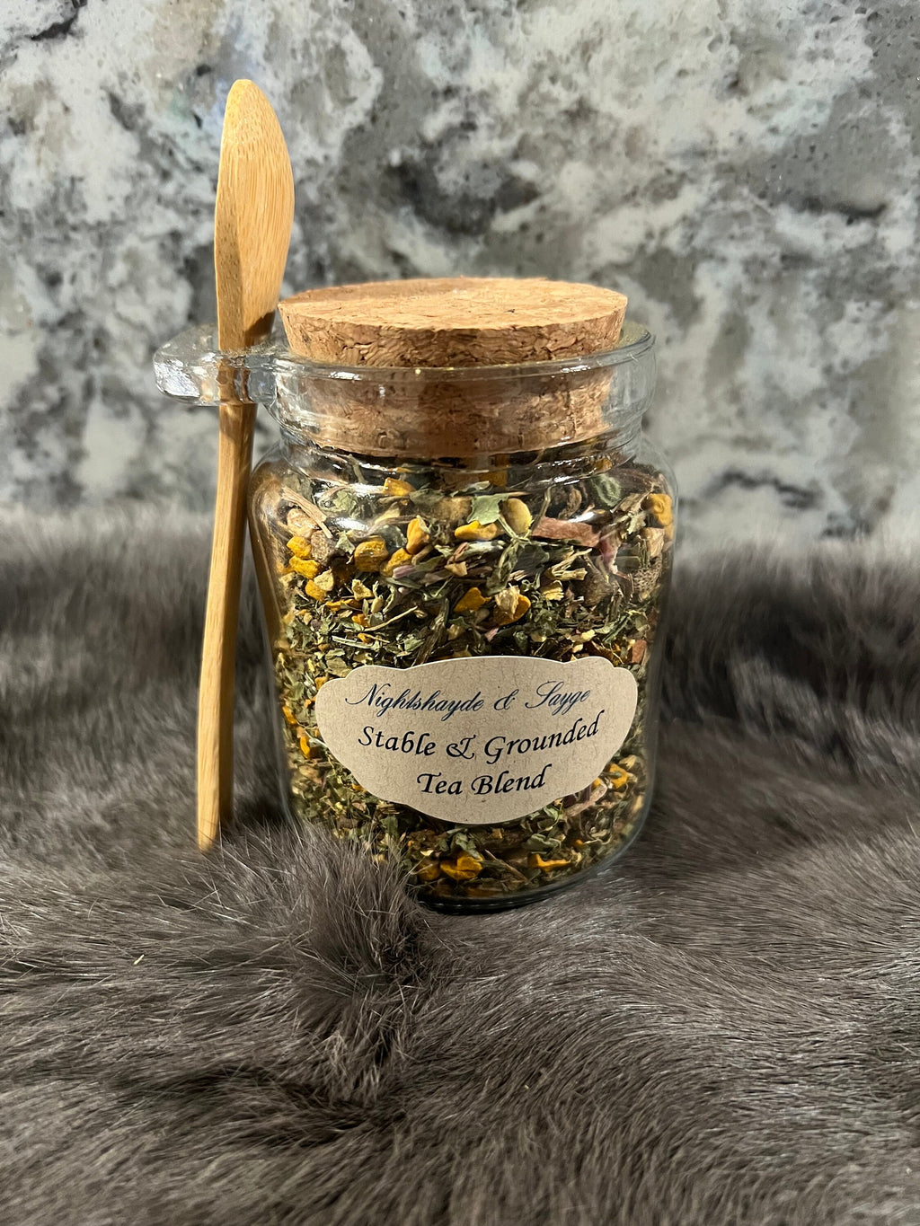 Organic Grounding Herbal Tea: Dandelion Root, Burdock, Ginger - 10oz Jar