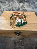 Handmade Athena Altar Box: Wood Burned Goddess Decor