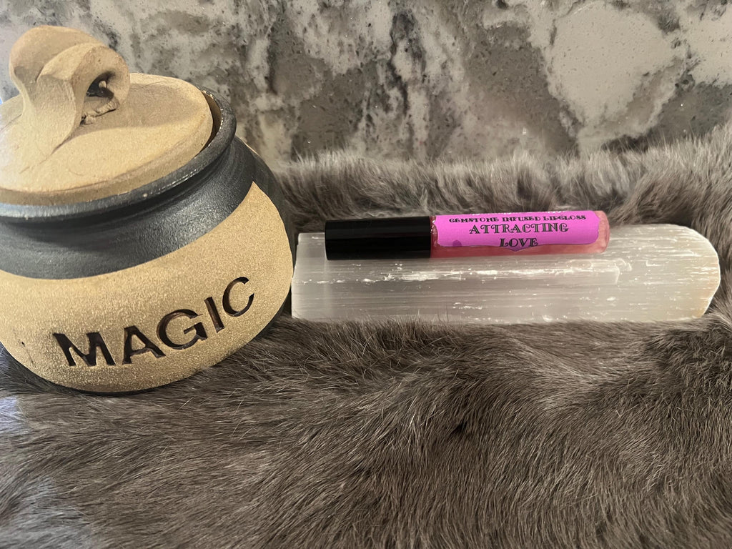 Gemstone Infused Lip Gloss: Vegan Crystal Healing, Attracting Love