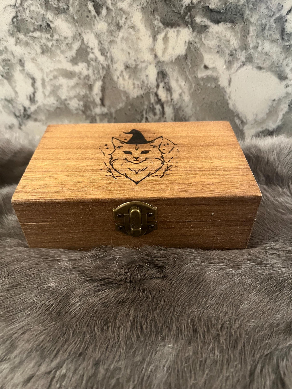 Etched Wood Tarot Card Box: Altar Box, Witchy Decor (6x3.8 in)