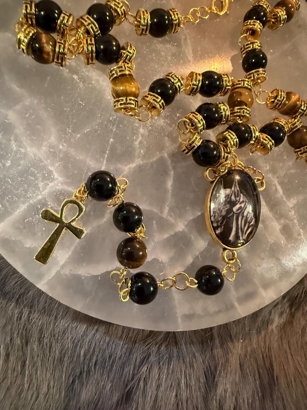 Anubis Diety Rosary: One Of A Kind Diety Prayer Bead Set