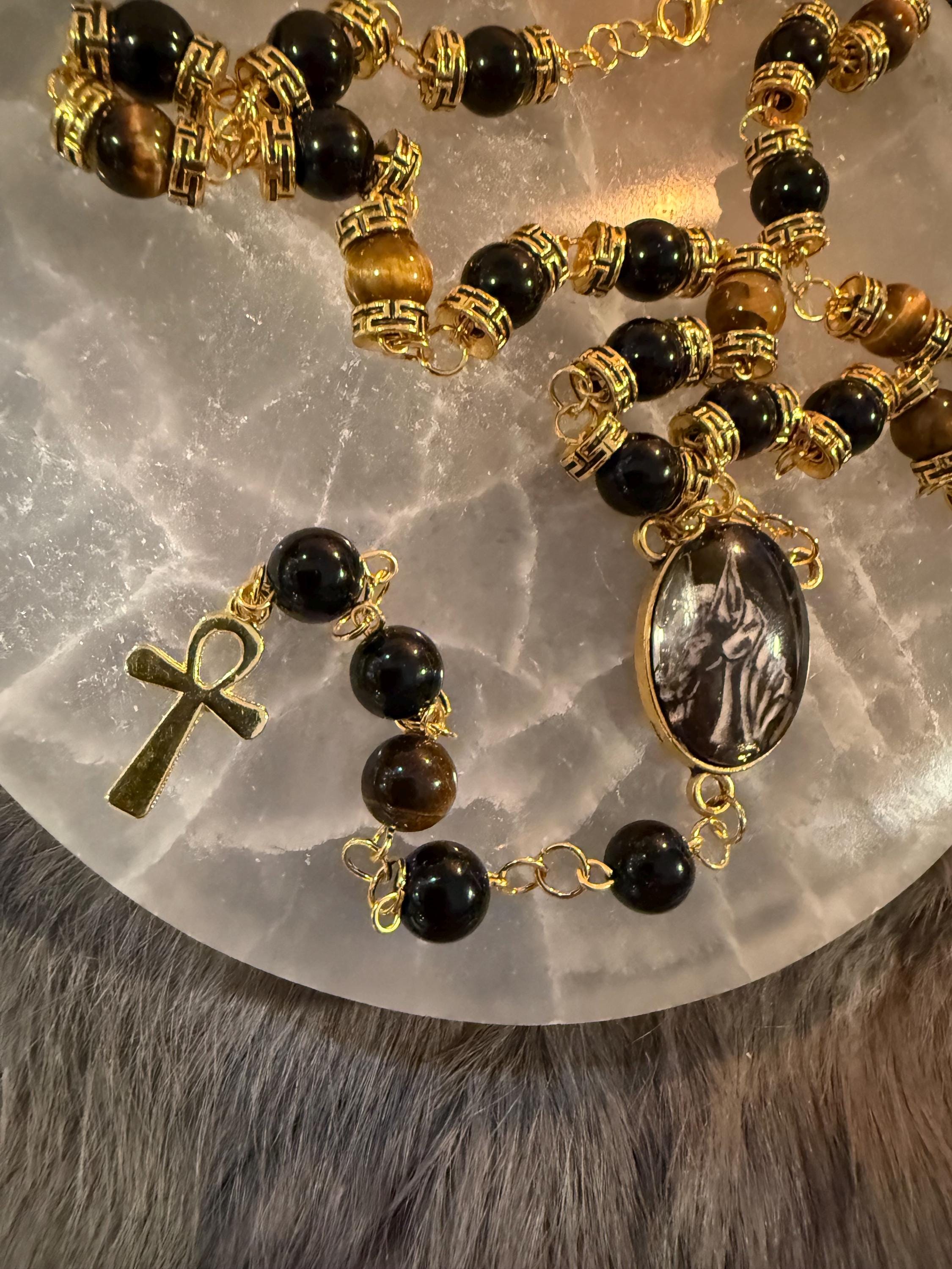 Anubis Diety Rosary: One Of A Kind Diety Prayer Bead Set