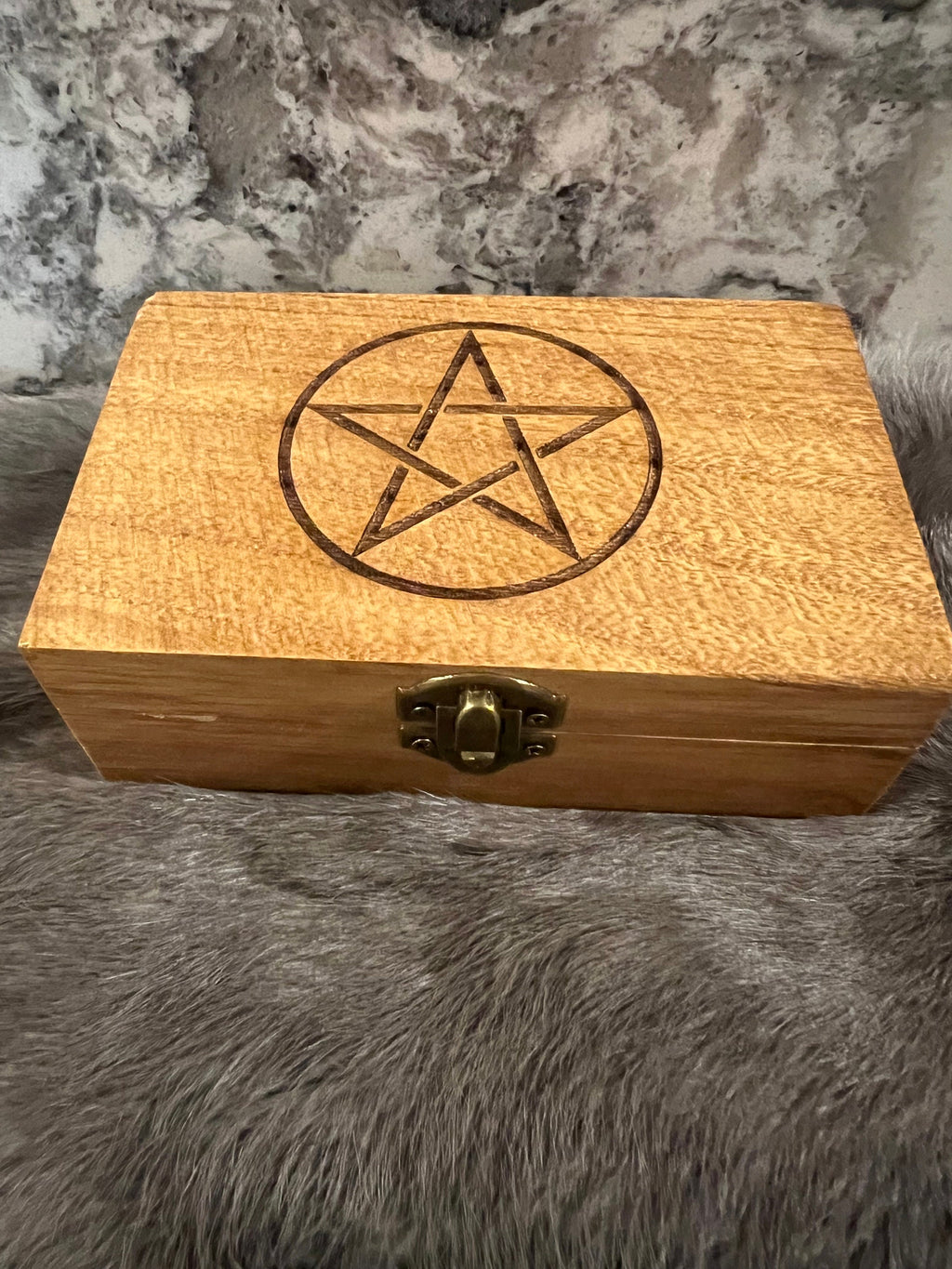 Etched Wood Tarot Card Box: Altar Box (6x3.8 inches)