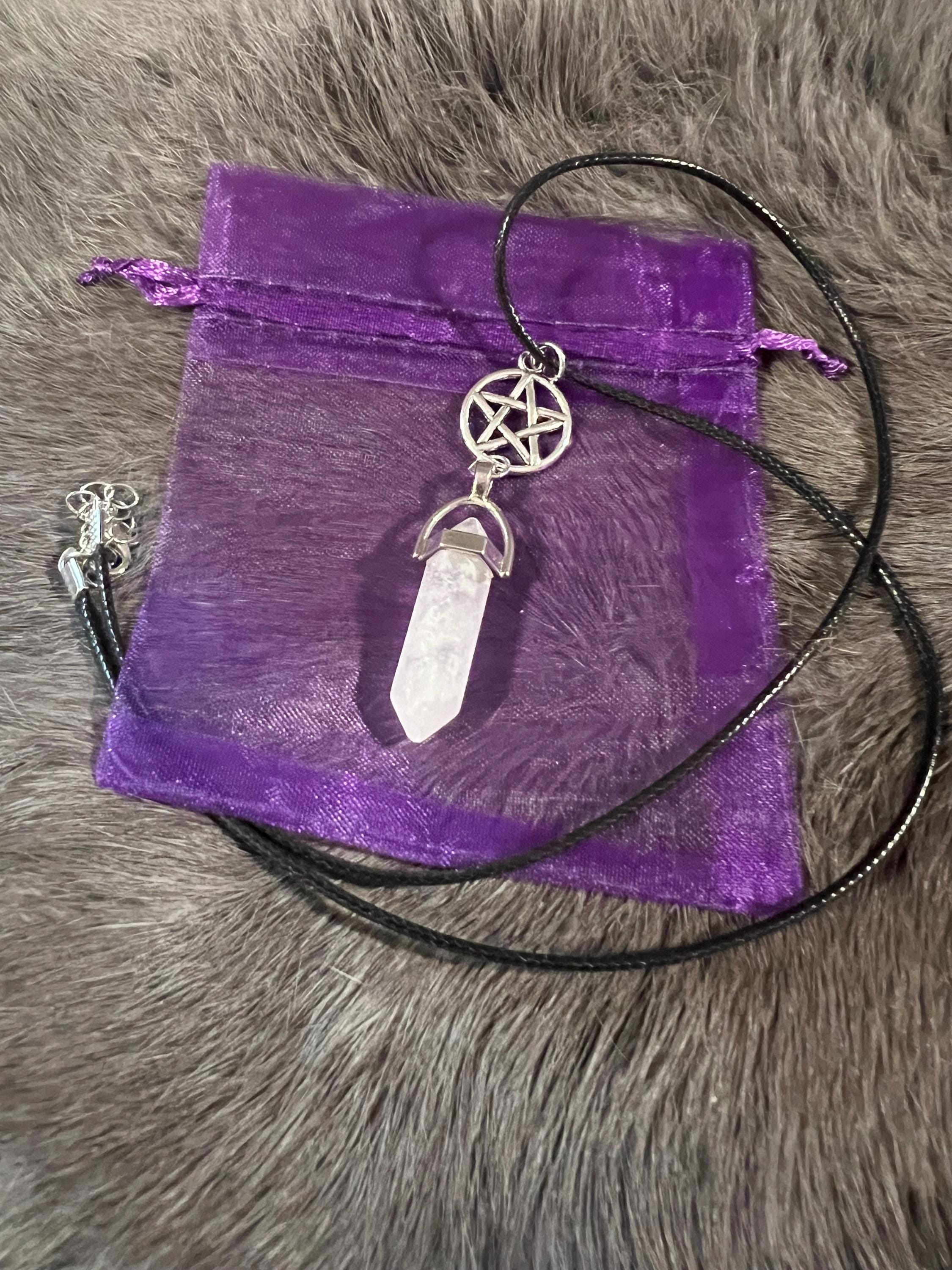 Quartz Pentacle Necklace: Witchy Pagan Jewelry