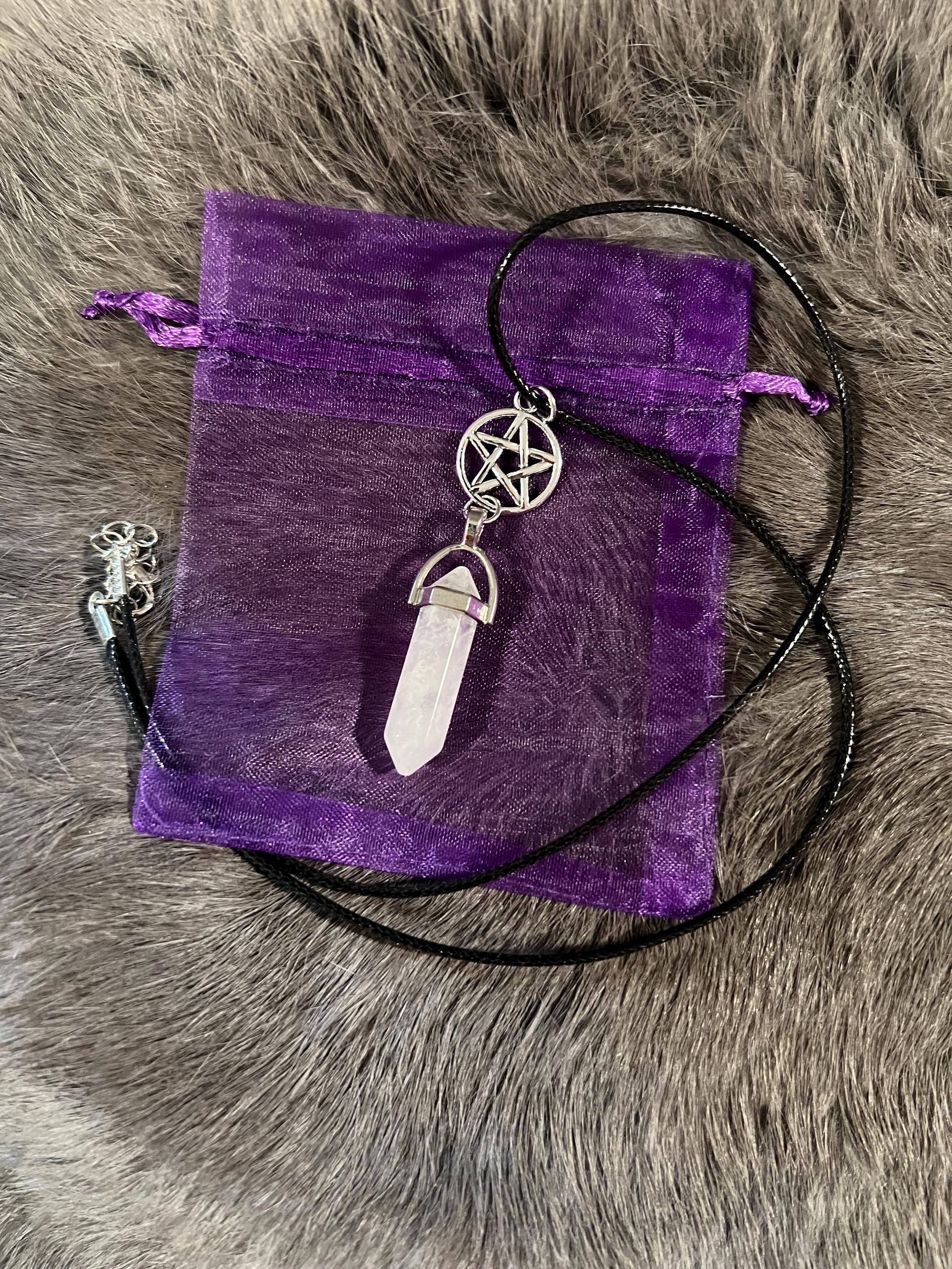 Quartz Pentacle Necklace: Witchy Pagan Jewelry